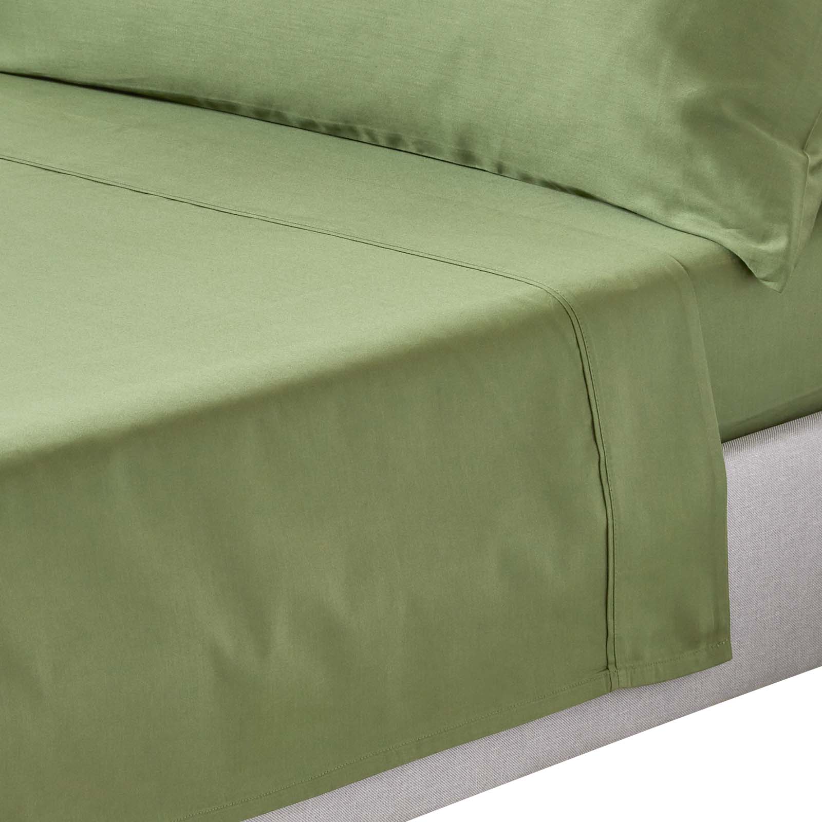 Drap Plat Bio 275x275cm Vert Mousse Coton Égyptien Homescapes