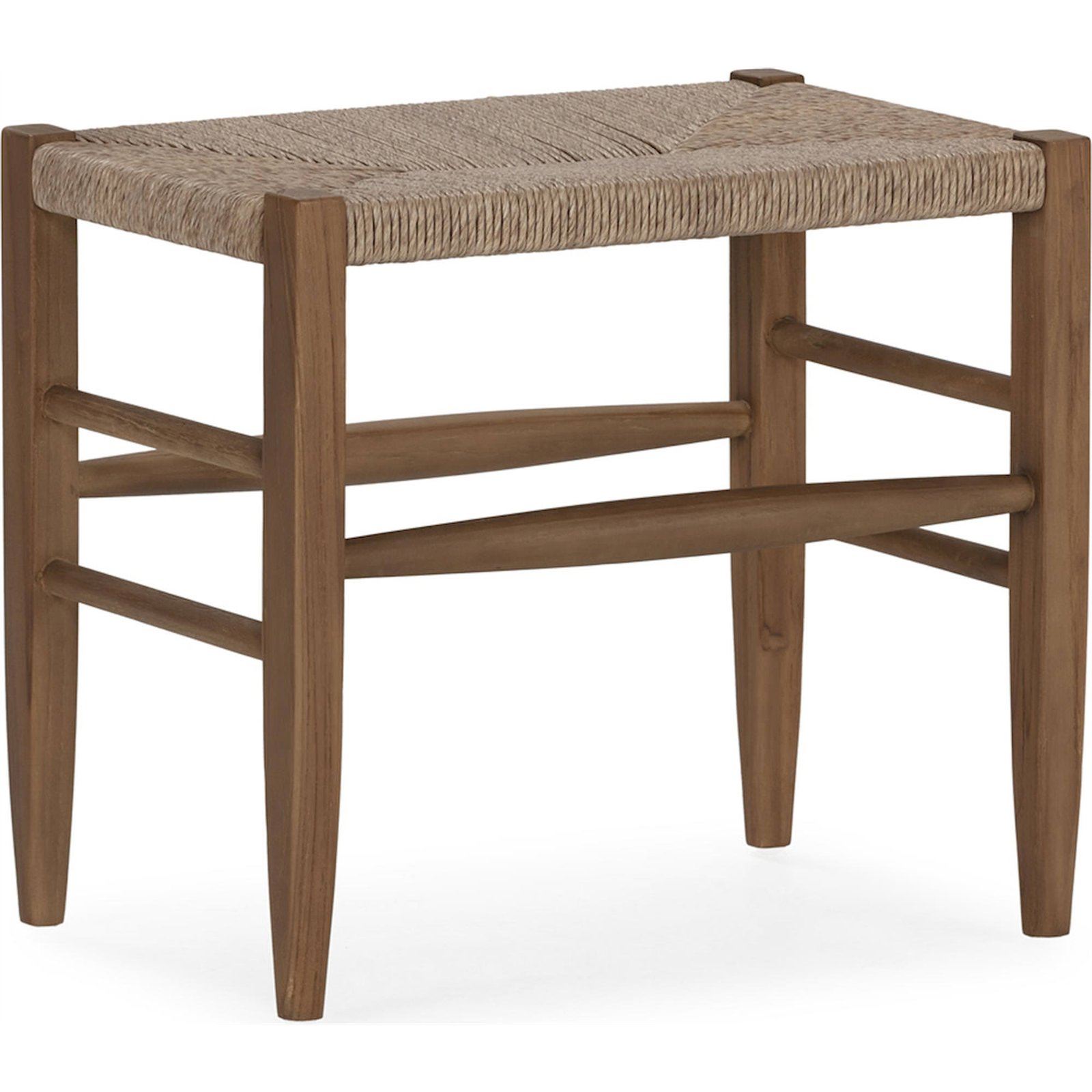 Banc En Bois De Teck Et Jacinthe D'Eau Synthétique Naturel - Naturel Bois Clair Et Beige