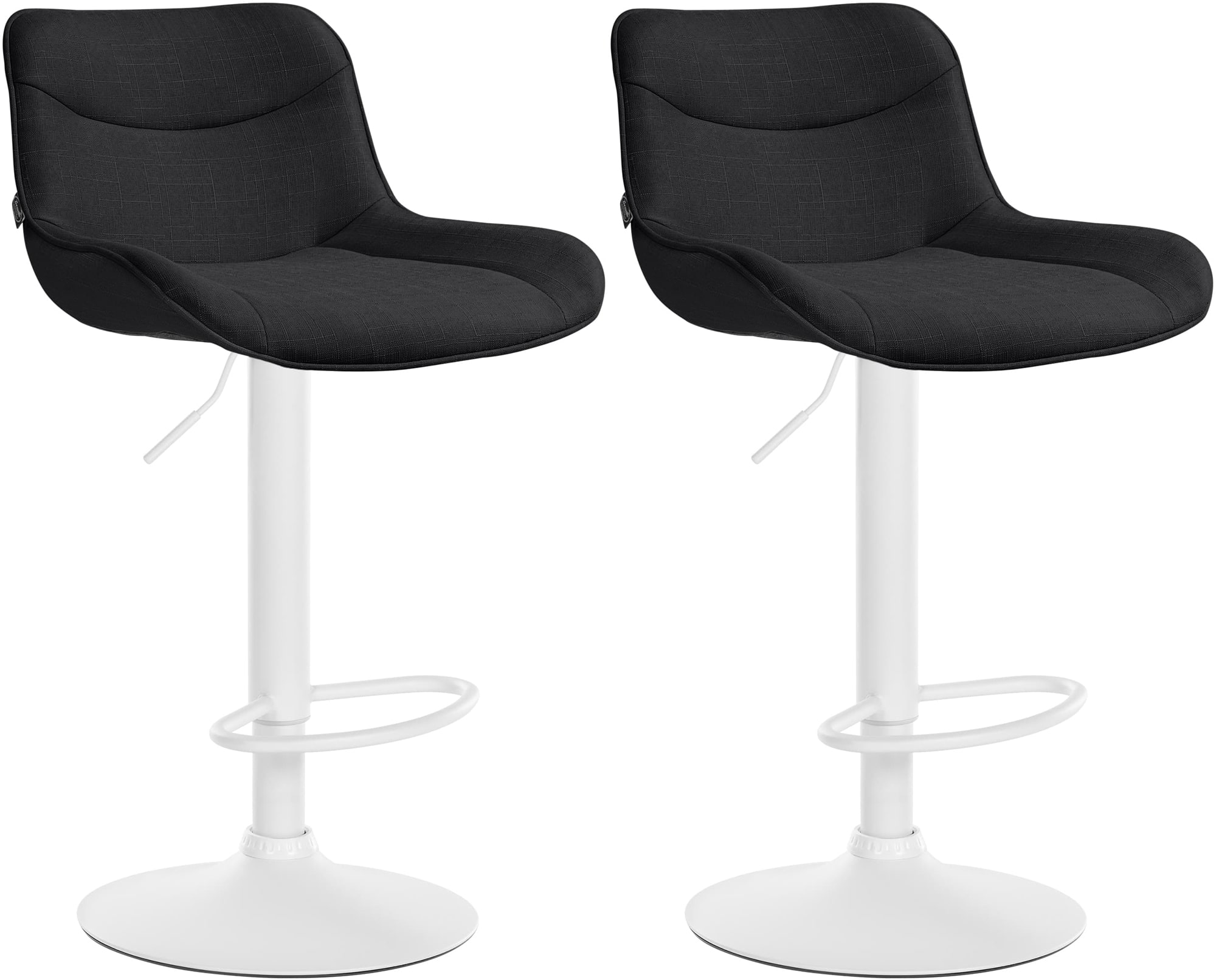 Lot De 2 Tabourets De Bar Vonore Tissu Blanc Noir