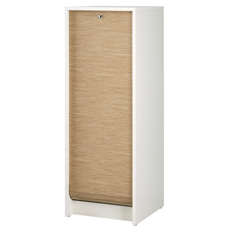 Classeur À Rideau Beaux Meubles Pas Chers 5 Niches 37,8 X 103,8 X 38,4 Cm Blanc Chêne