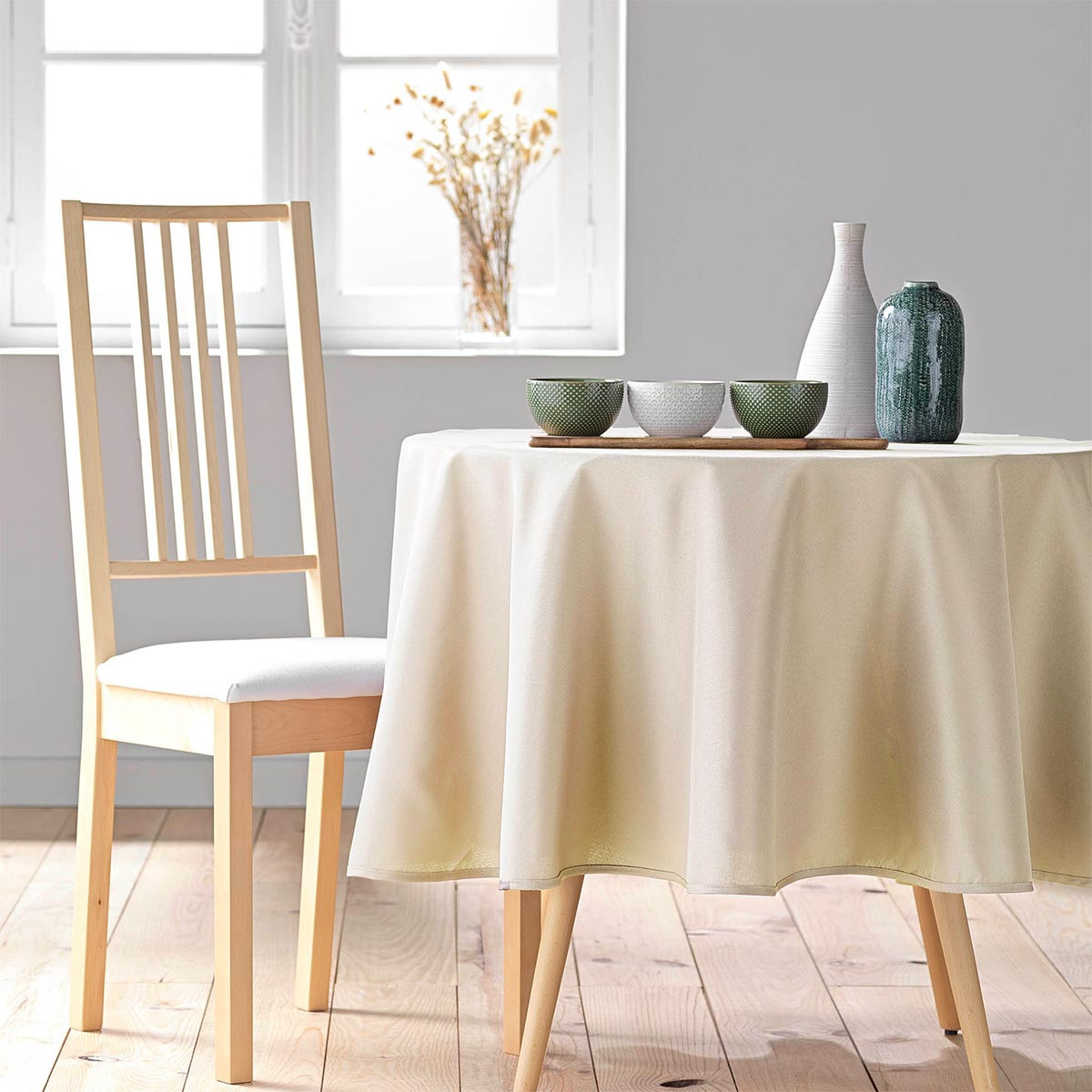 Nappe Ronde Antitache "essentiel" 180cm Naturel