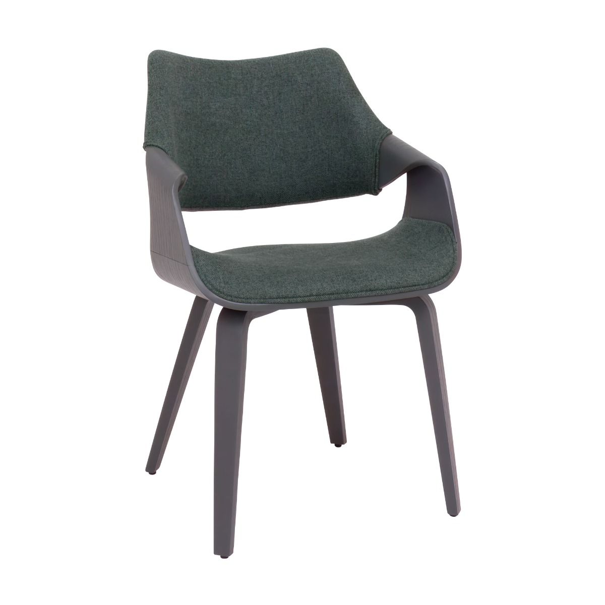 Austria - Fauteuil Tapissé 51x82x43 Cm En Contreplaqué Et Tissu Vert Sauge