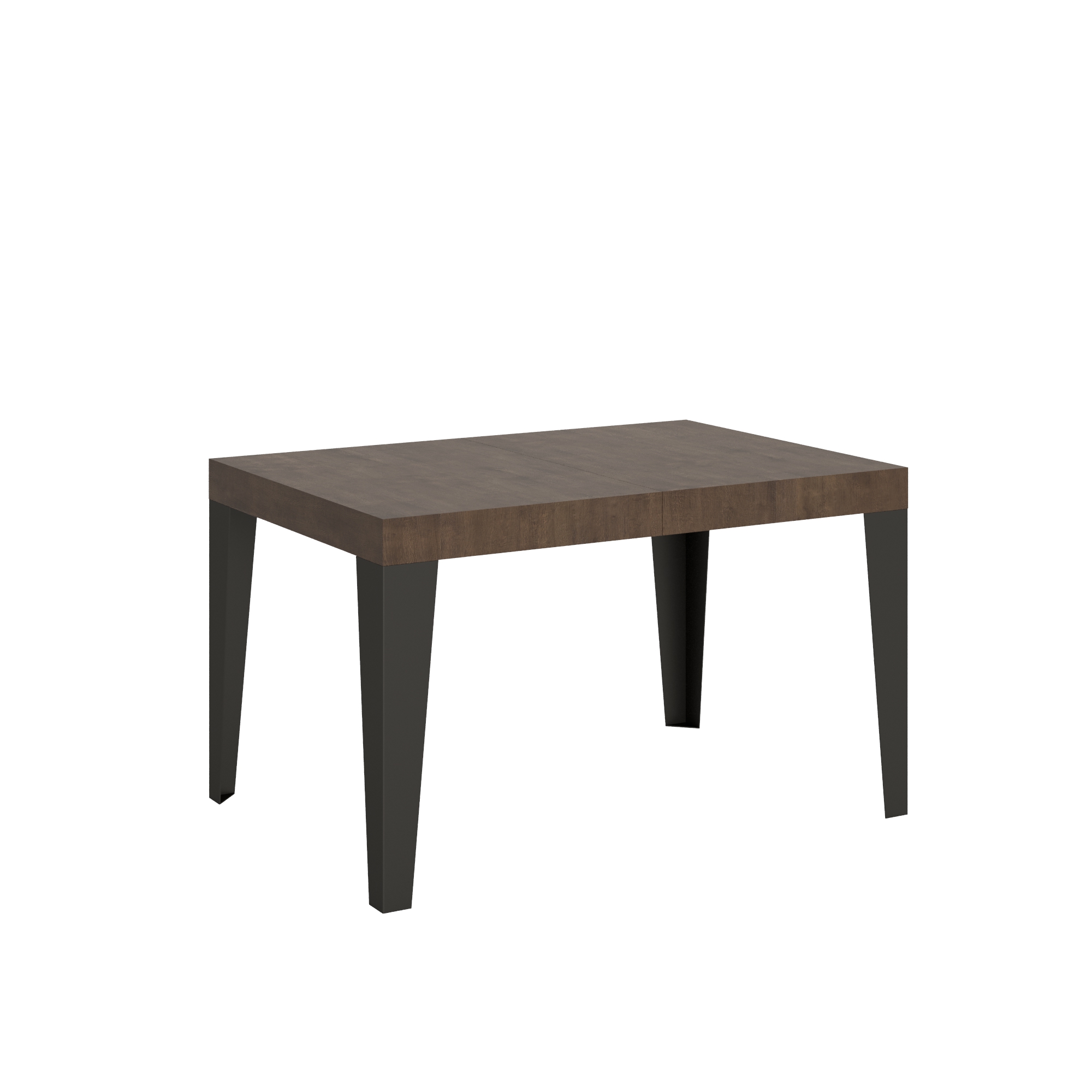 Table Extensible 90x140/244 Cm Noyer Flammé Structure Anthracite