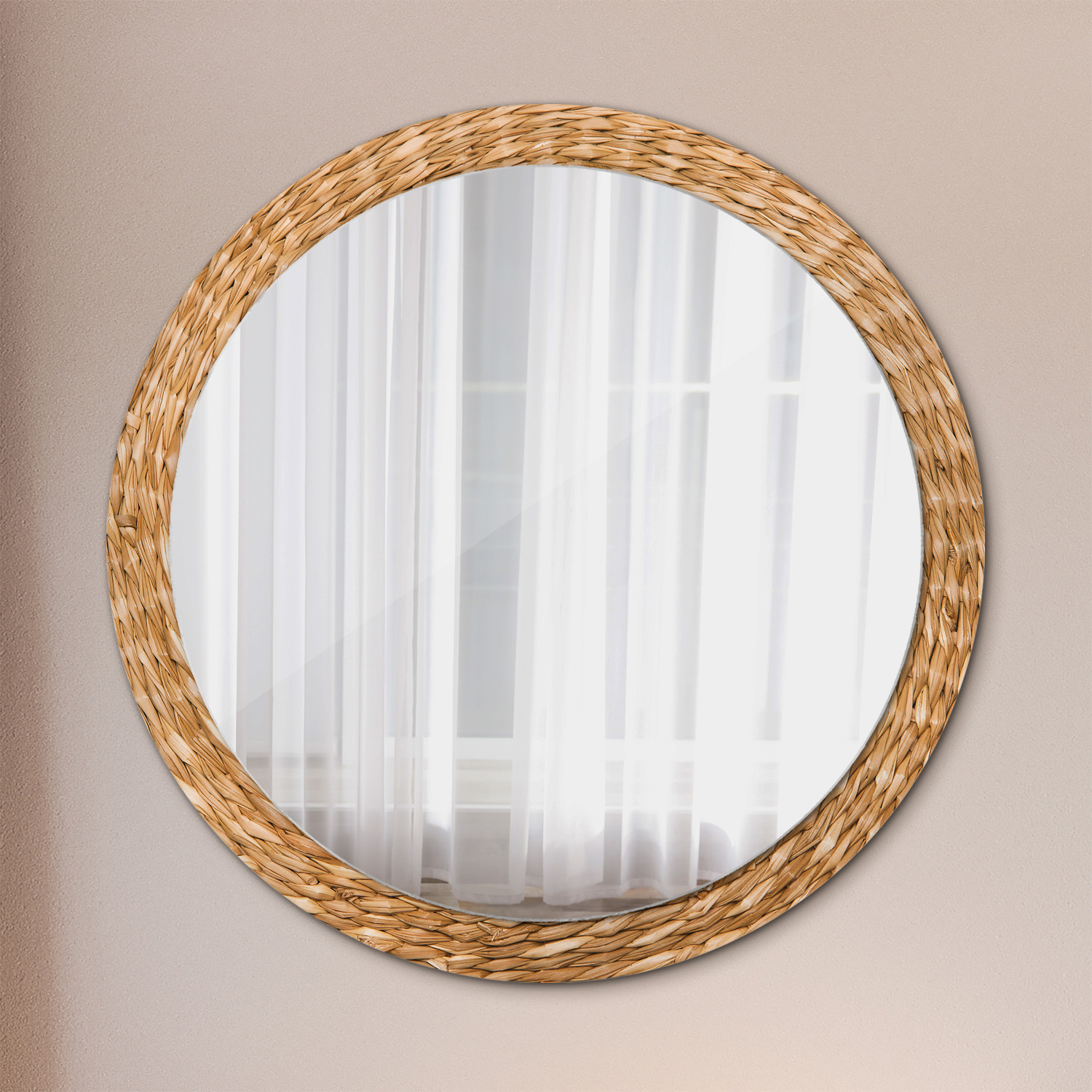 Rond Miroir Mural Grrand Dans Le Cadre Orange Pour La Salle De Bain 100x86 Cm