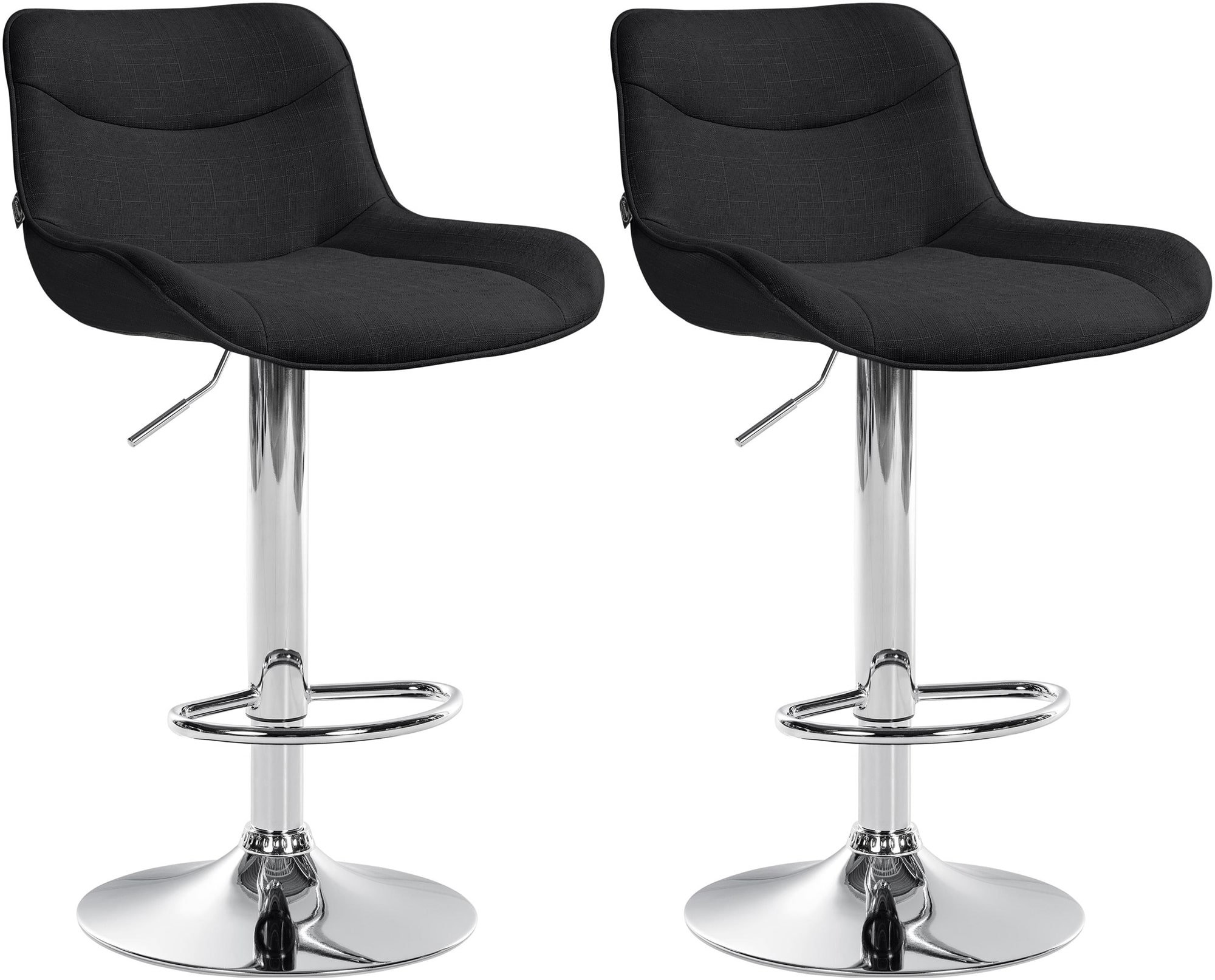 Lot De 2 Tabourets De Bar Vonore Tissu Chrome Noir