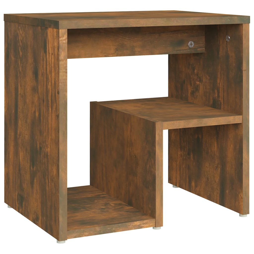 Table De Chevet Avec Étagère 40 X 30 X 40 Cm Bois D'ingénierie Marron Dec033558