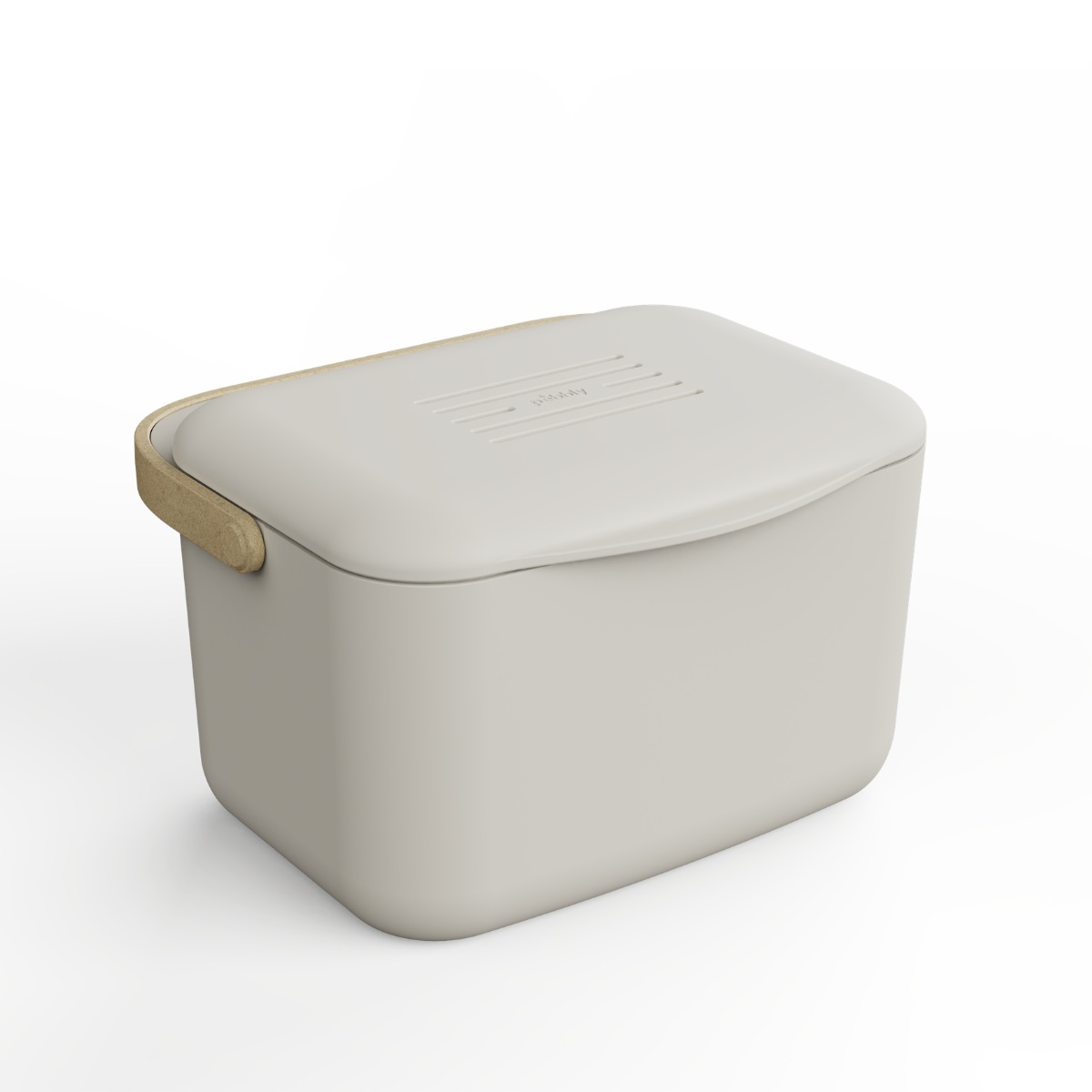 Seau À Compost Rectangulaire 4.5l Crème Pebbly 40-nba314