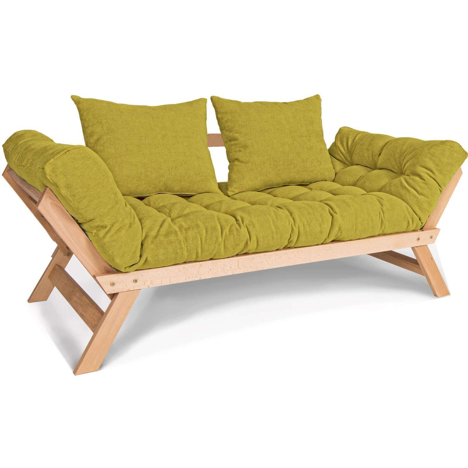 Canapé Lit Allegro - 80 X 203 Cm - Bois Clair Et Marron