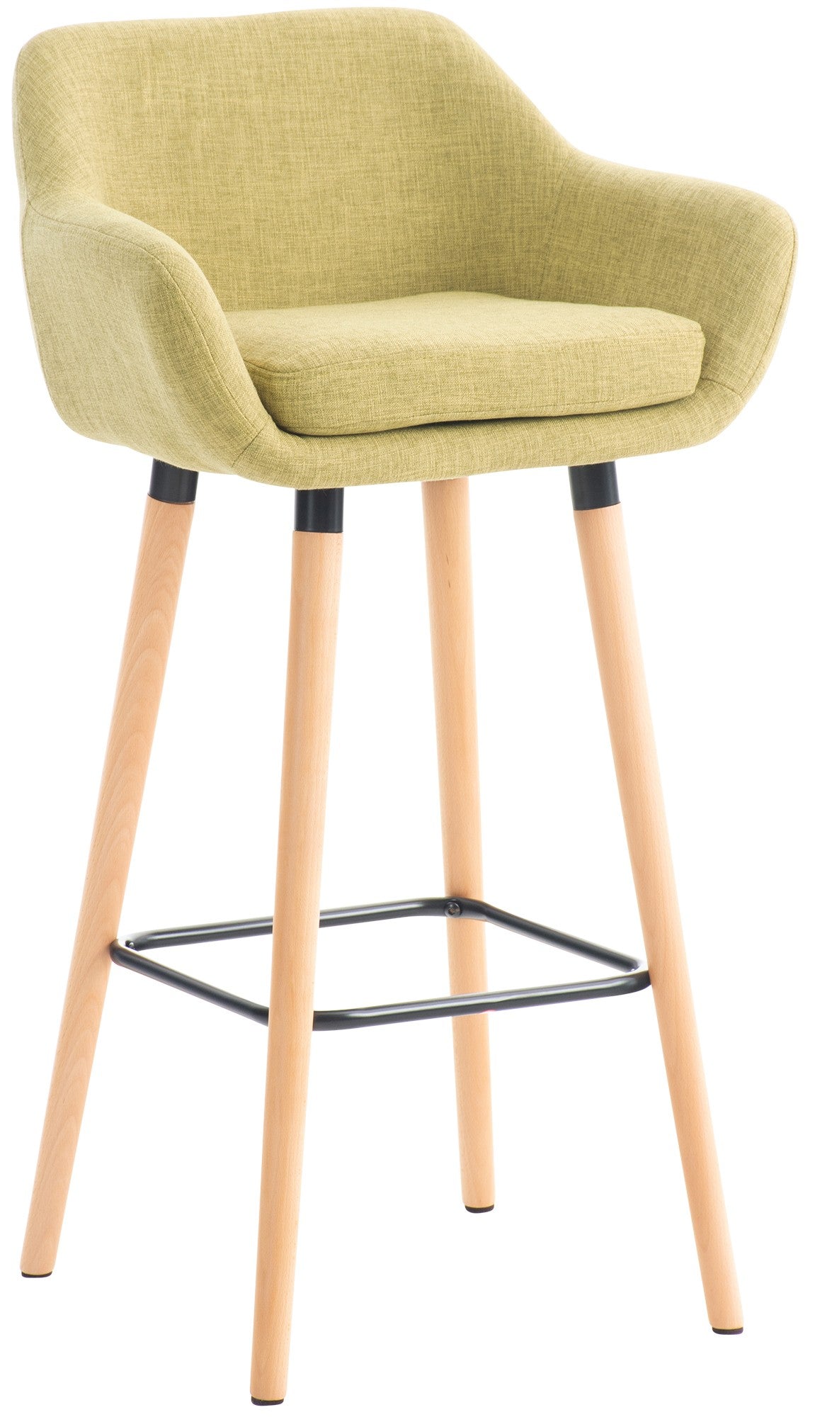 Tabouret De Bar Lounge X1 Design Scandinave Assise En Tissu Vert Clair Pieds En 10_0004927