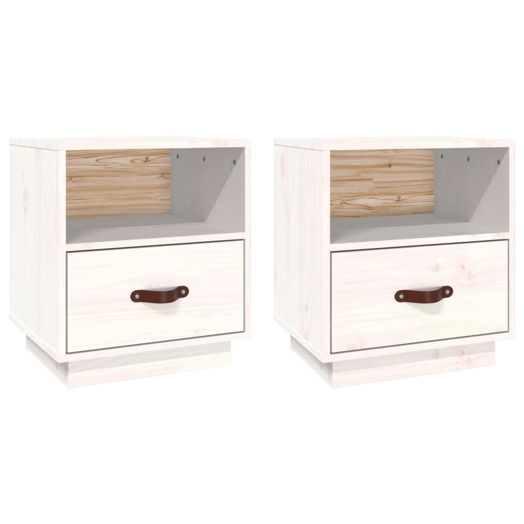 Lot De 2 Tables De Chevet Avec Tiroir Et Compartiment Ouvert 40 X 34 Dec034906