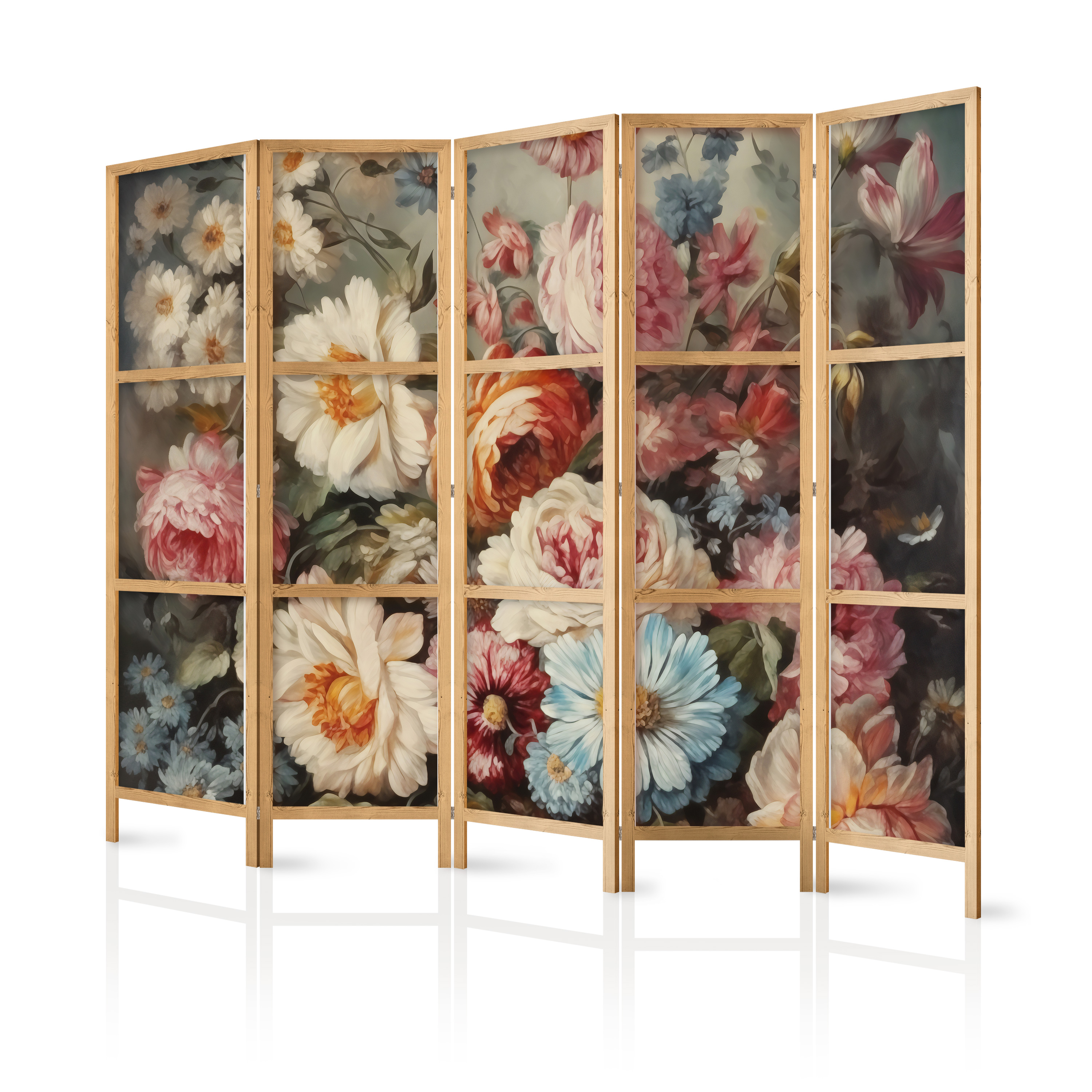 Paravent Japonais -belles Fleurs De Jardin Aux Couleurs Pastel 225x172