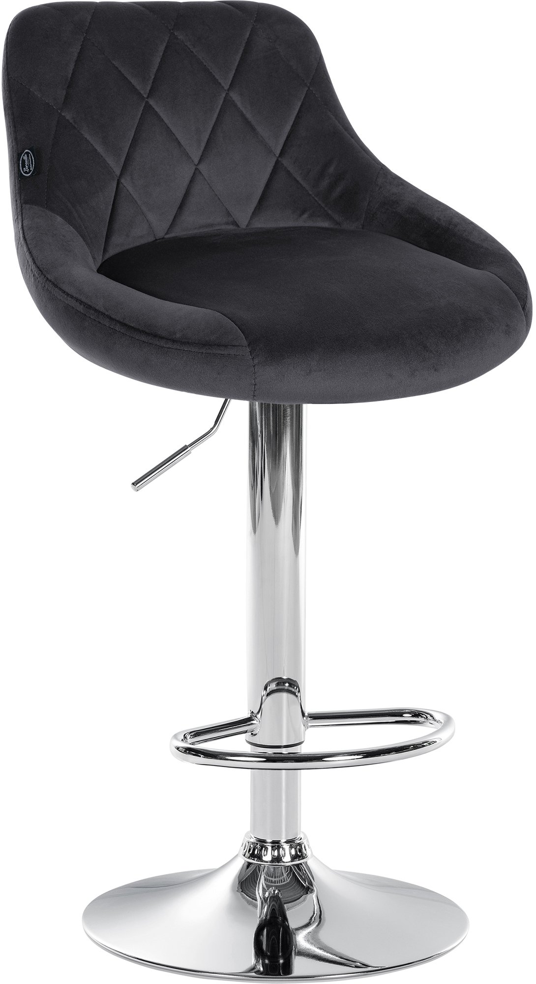 Tabouret De Bar Lazio Velours Chrome Gris Foncé
