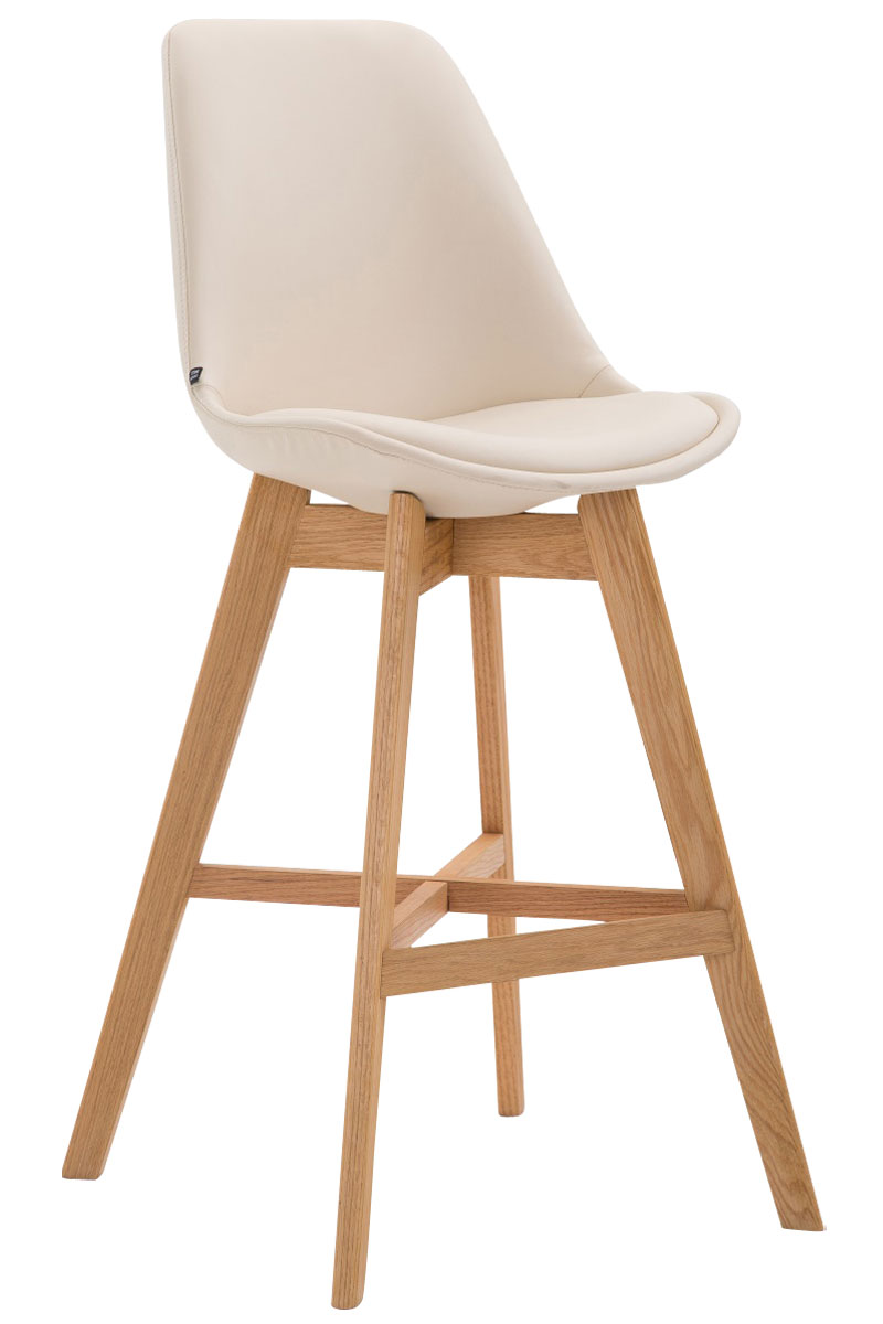 Tabouret De Bar Cannes Simili Cuir Natura Crème