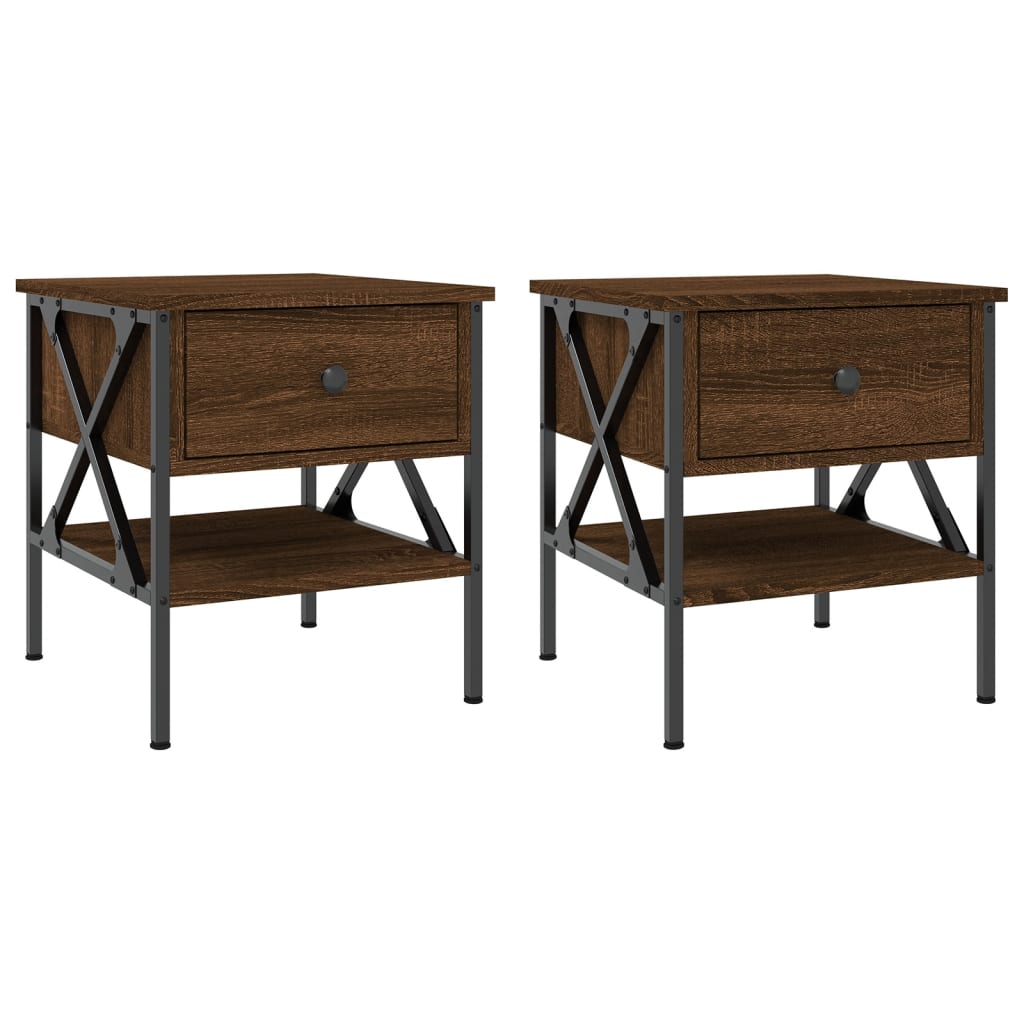 Lot De 2 Tables De Chevet Avec Tiroir Et Étagère 40 X 42 X Dec035203
