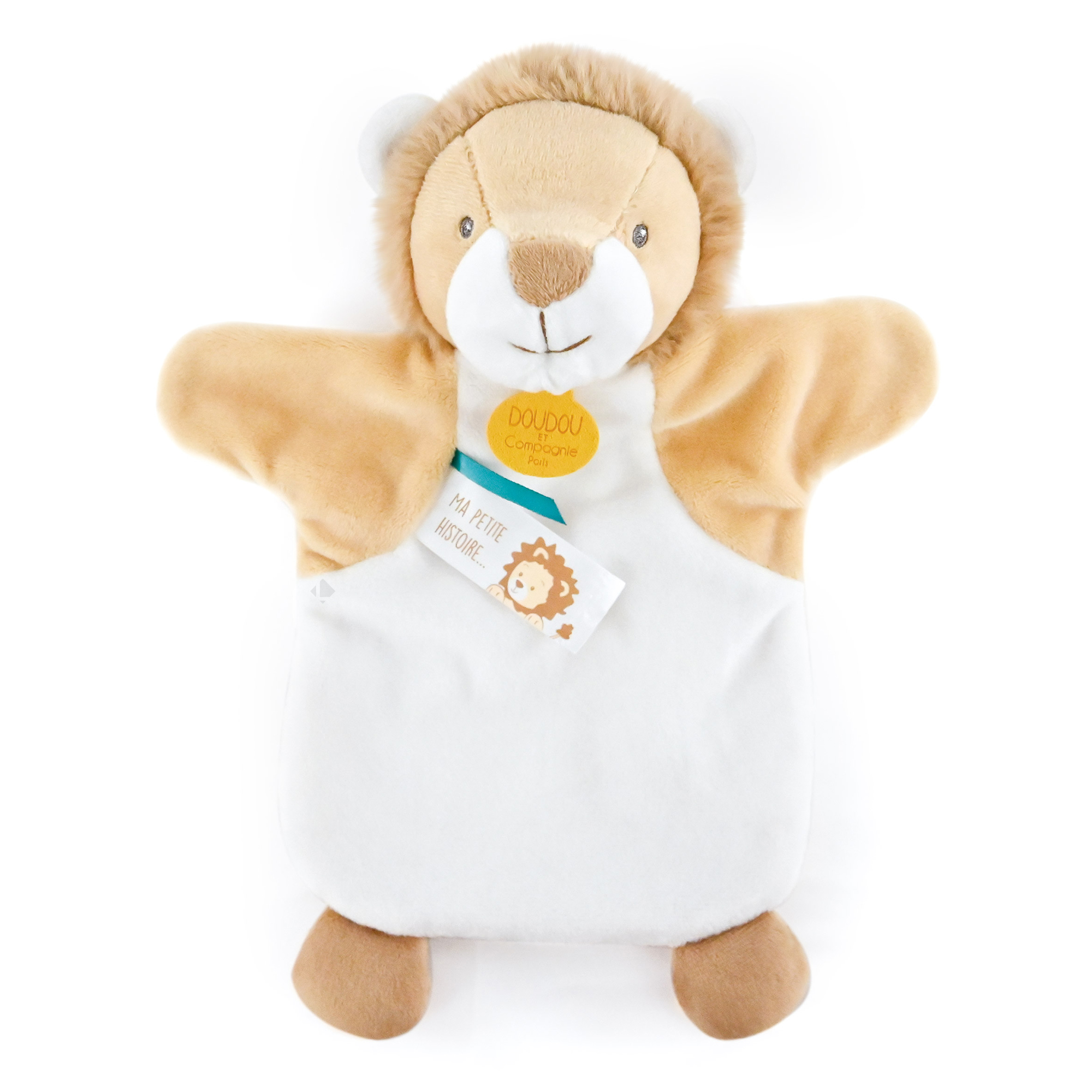 Doudou Marionnette 25 Cm Polyester Les Marionnettes Lion Blanc
