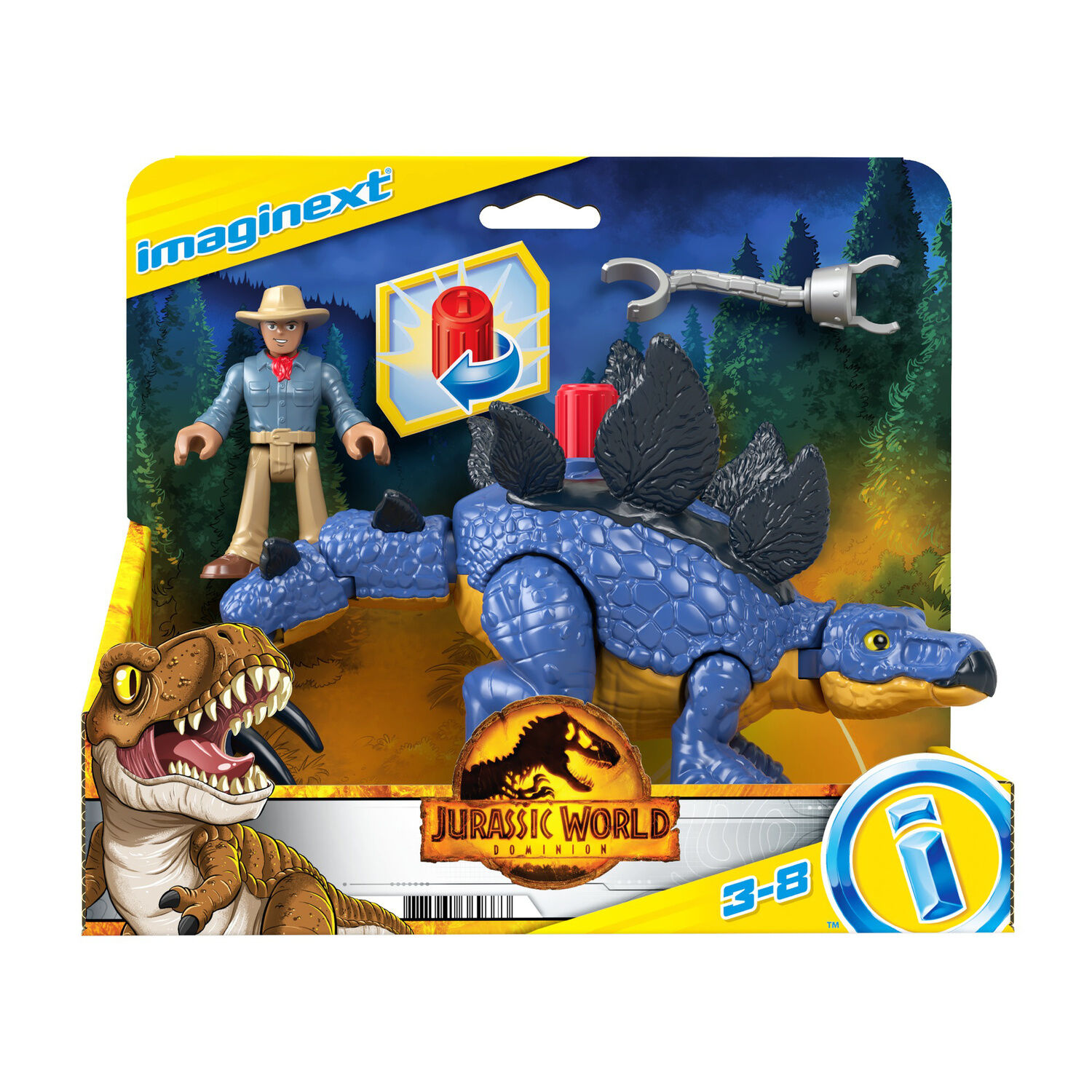 Dinosaure articulé miniature avec la figurine Dr Grant JURASSIC WORLD