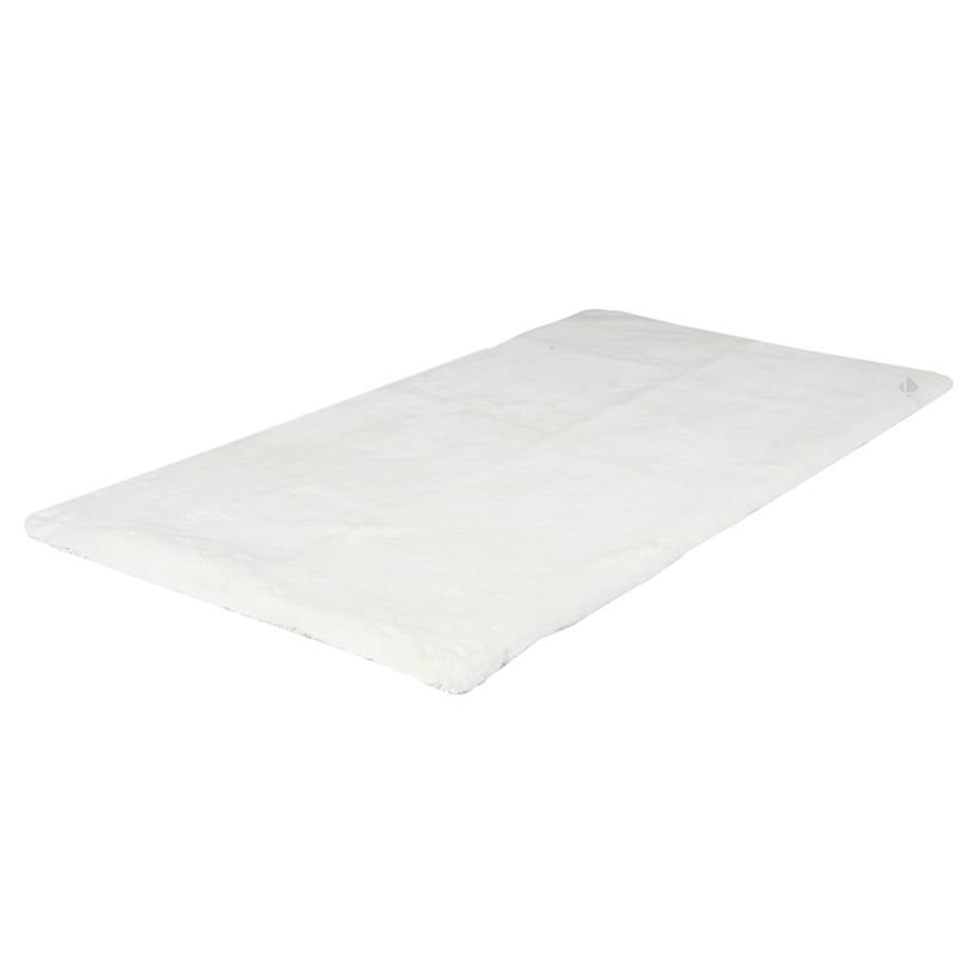 Tapis De Salon 110x60 Cm Polar Imitation Fourrure Ecru