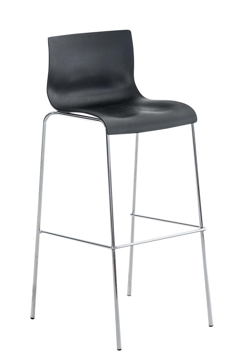 Tabouret De Bar Hoover Chromé Structure 4 Pieds Noir