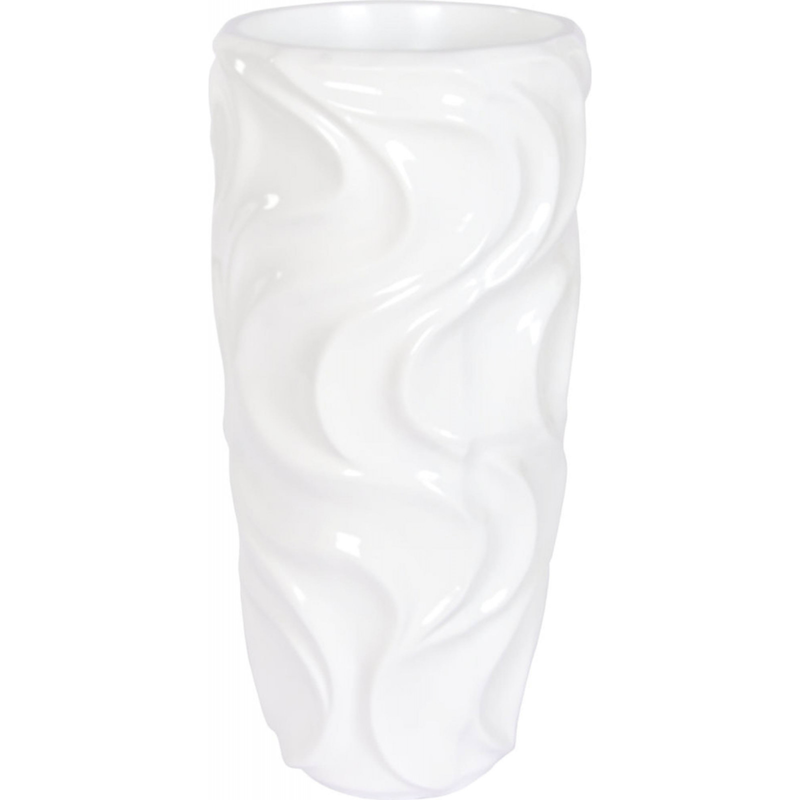Cache-pot Design Ondulé Élégant Pour Intérieur - Blanc Pur