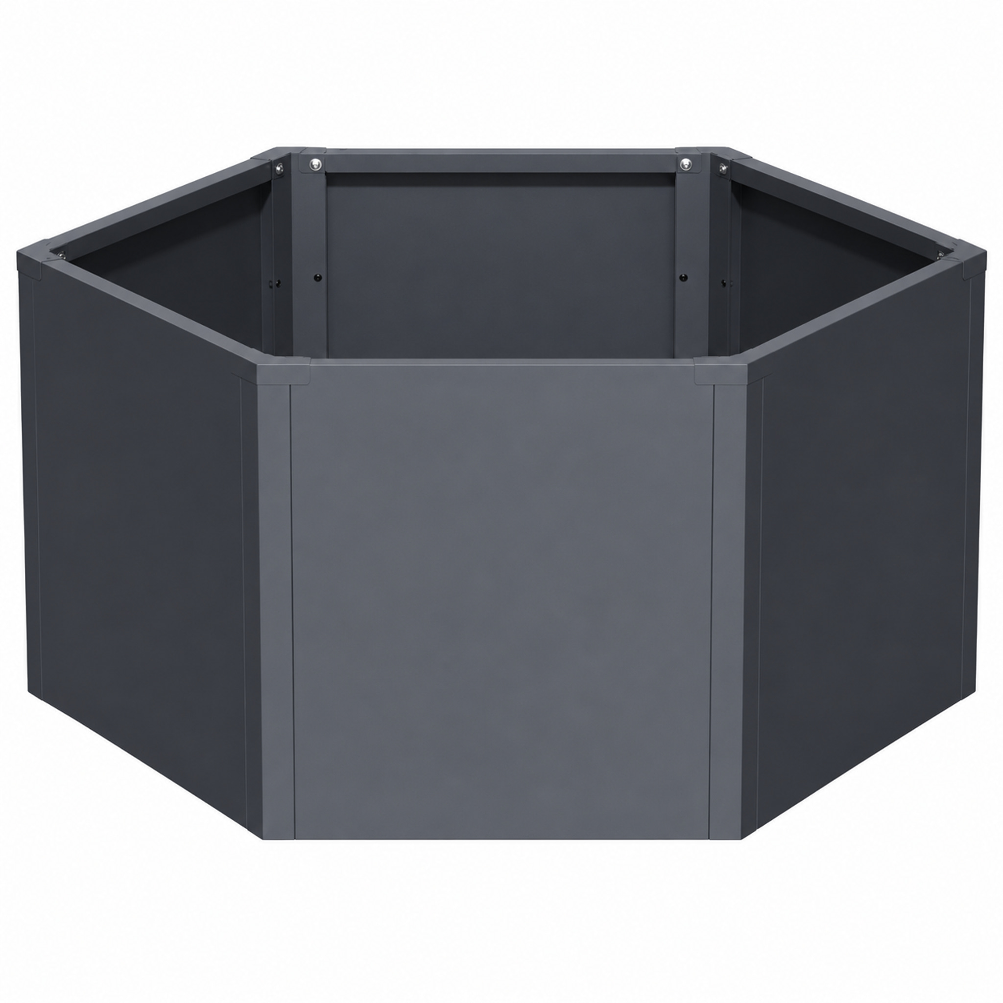 Carré Potager Rosia Bac Potager Hexagonal En Métal Anthracite Pour Jardin Et Terrasse 100,4 × 87 × 52 Cm