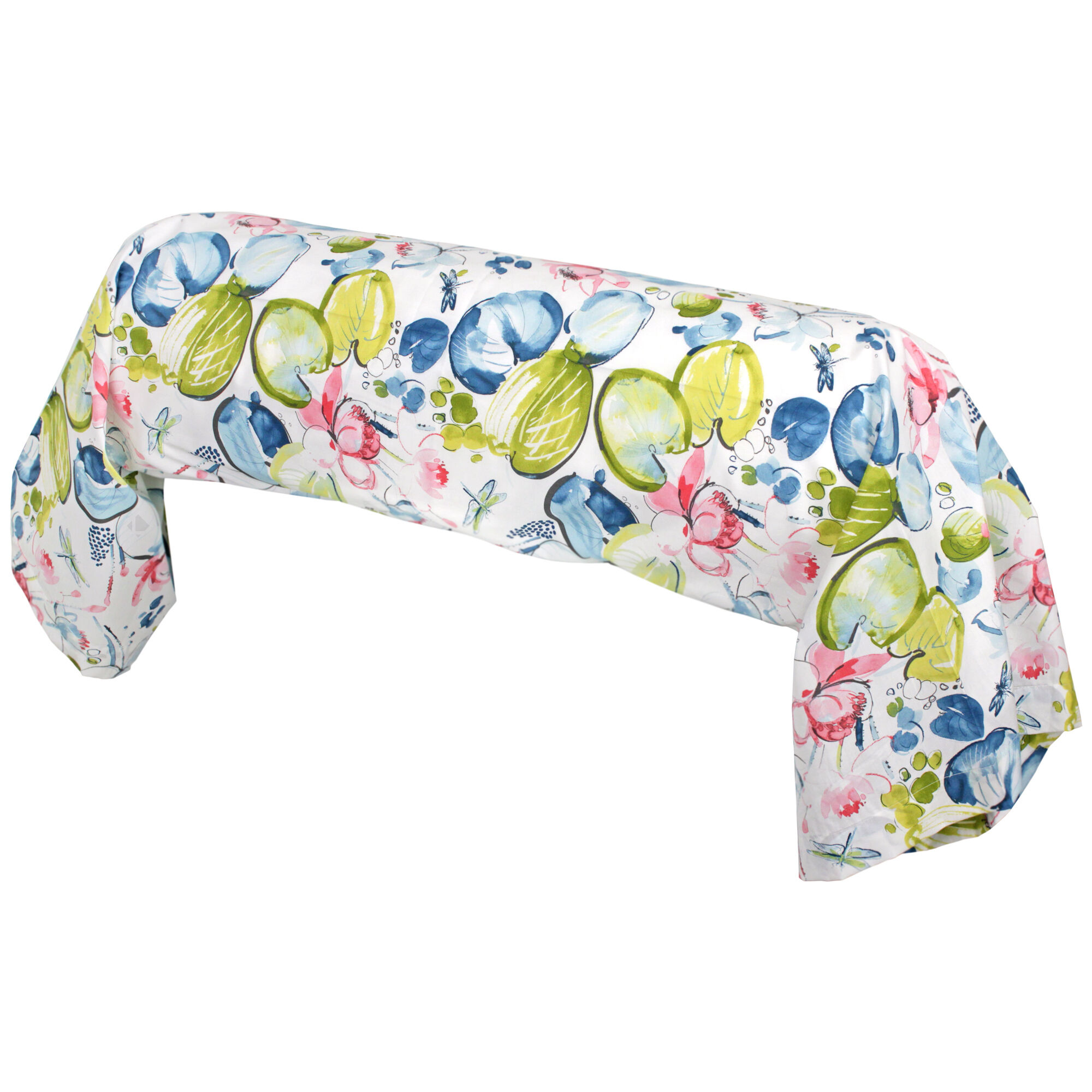 Taie De Traversin 200x43 Cm Percale Coton Nenuphar Aqua