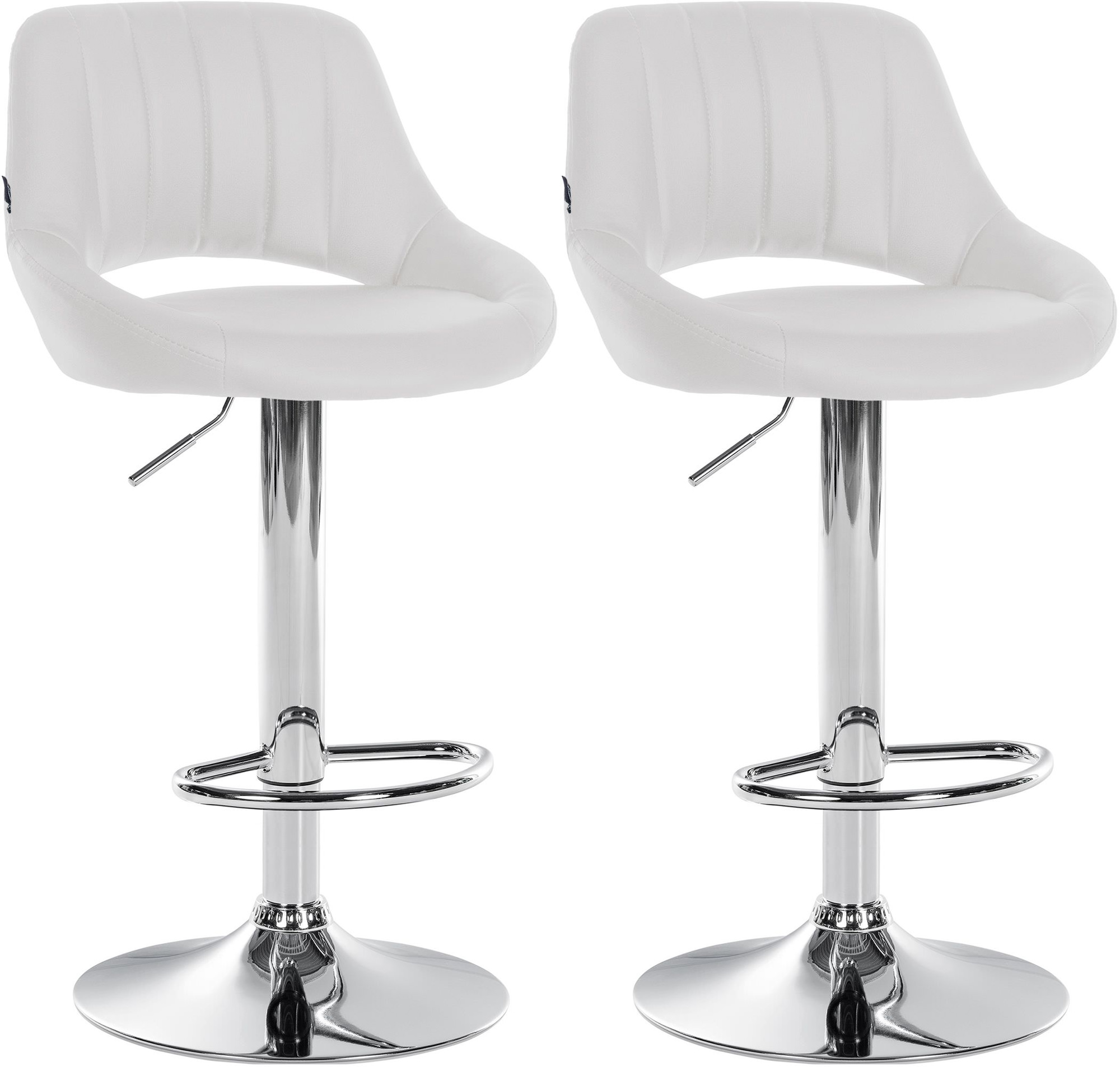 Lot De 2 Tabourets De Bar Milet Simili Cuir C Blanc