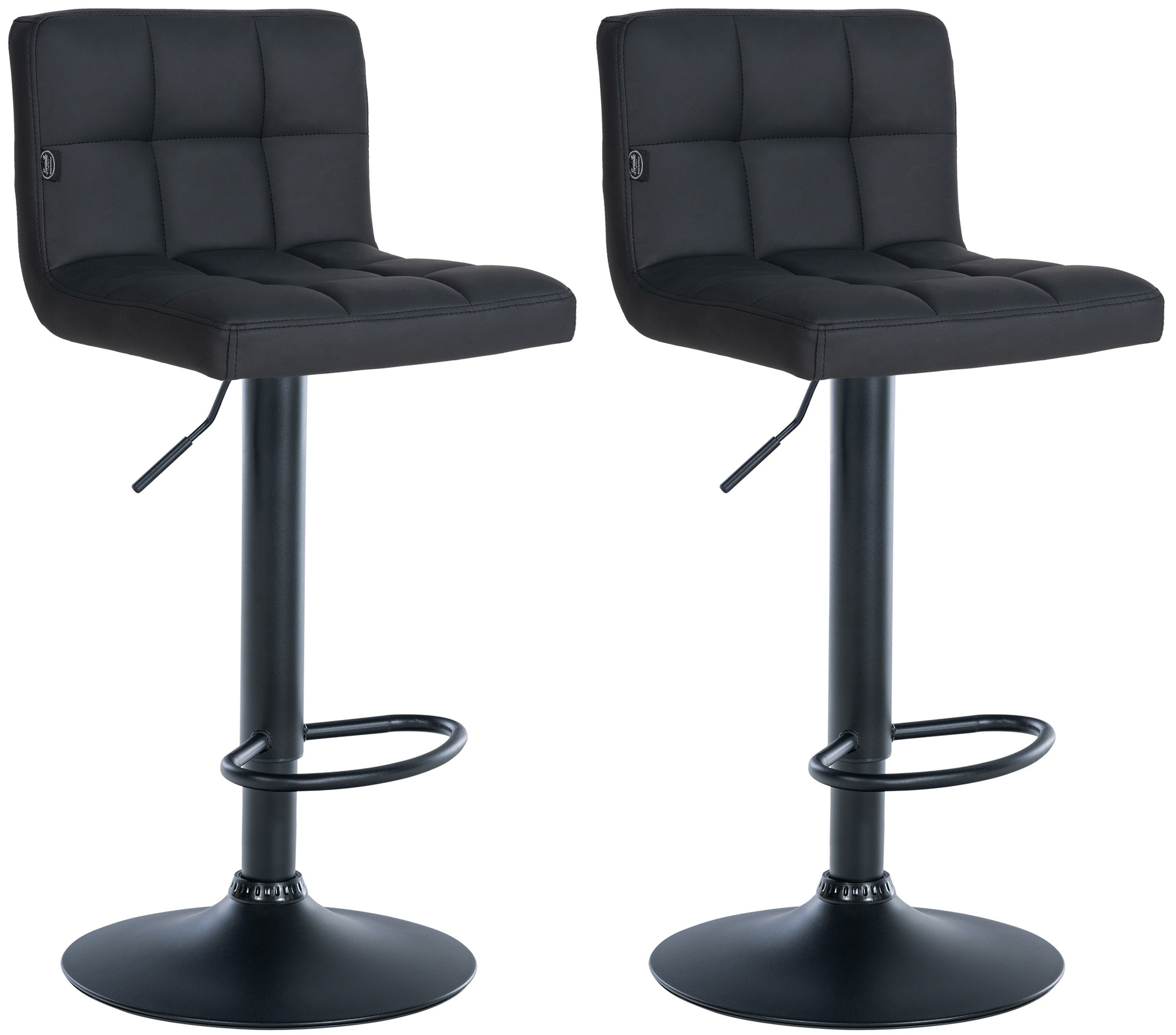 Lot De 2 Tabourets De Bar Feni Simili Cuir Noir Noir