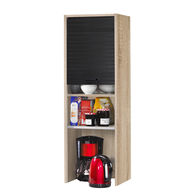 Meuble De Cuisine Haut Beaux Meubles Pas Chers 40 X 35 X 123,6 Cm Chêne Noir Mélaminé