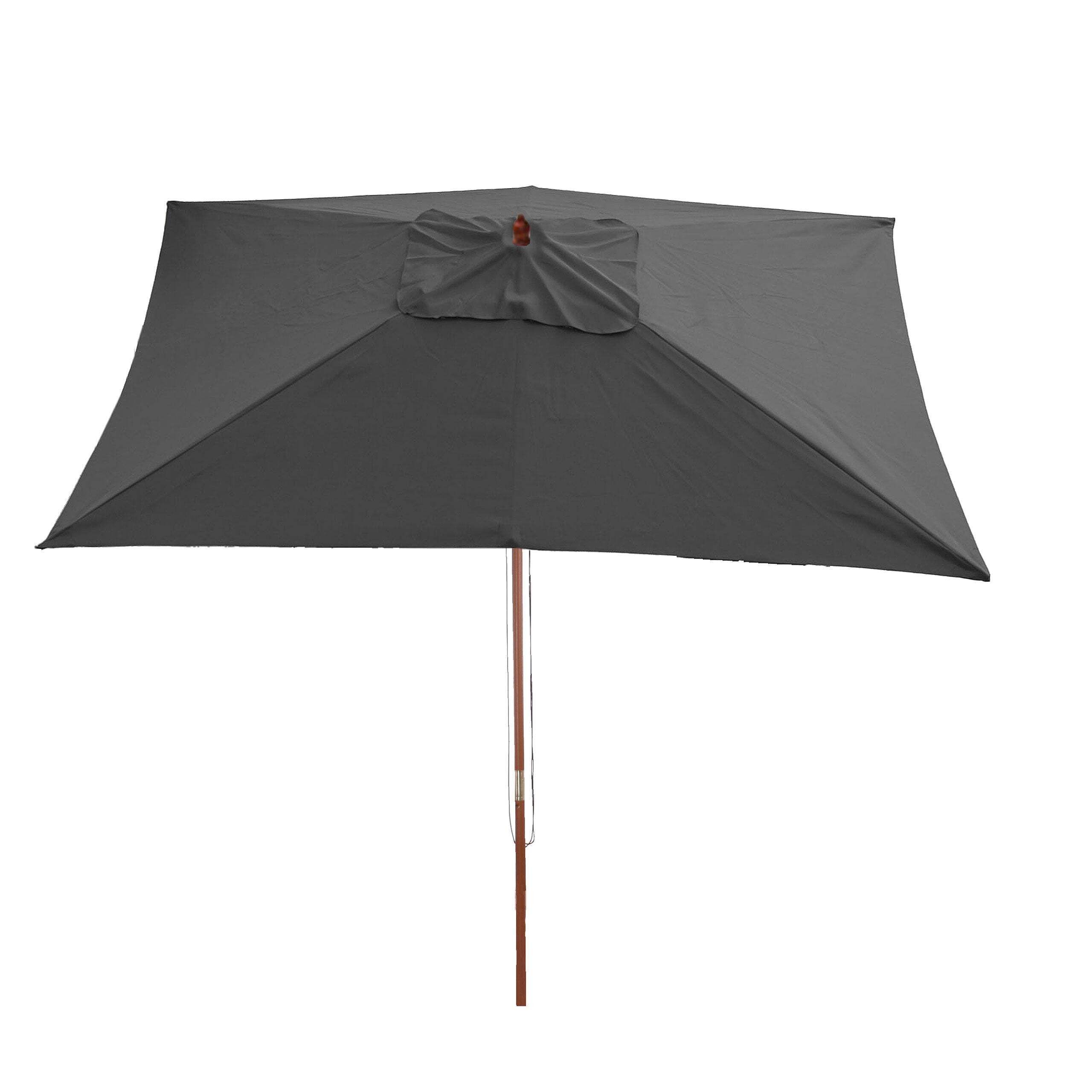 Parasol De Jardin 2x3m Hauteur Réglable Polyester/bois 6kg Anthracite 04_0003818