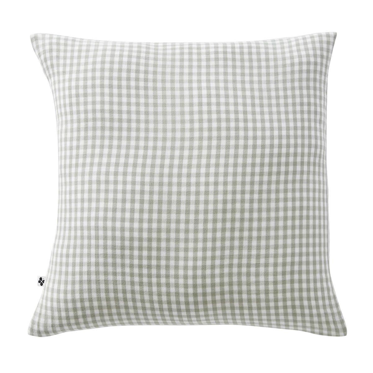 Joel - Taie D'oreiller 60x60cm Gaze De Coton Vichy Coloris Eucalyptus