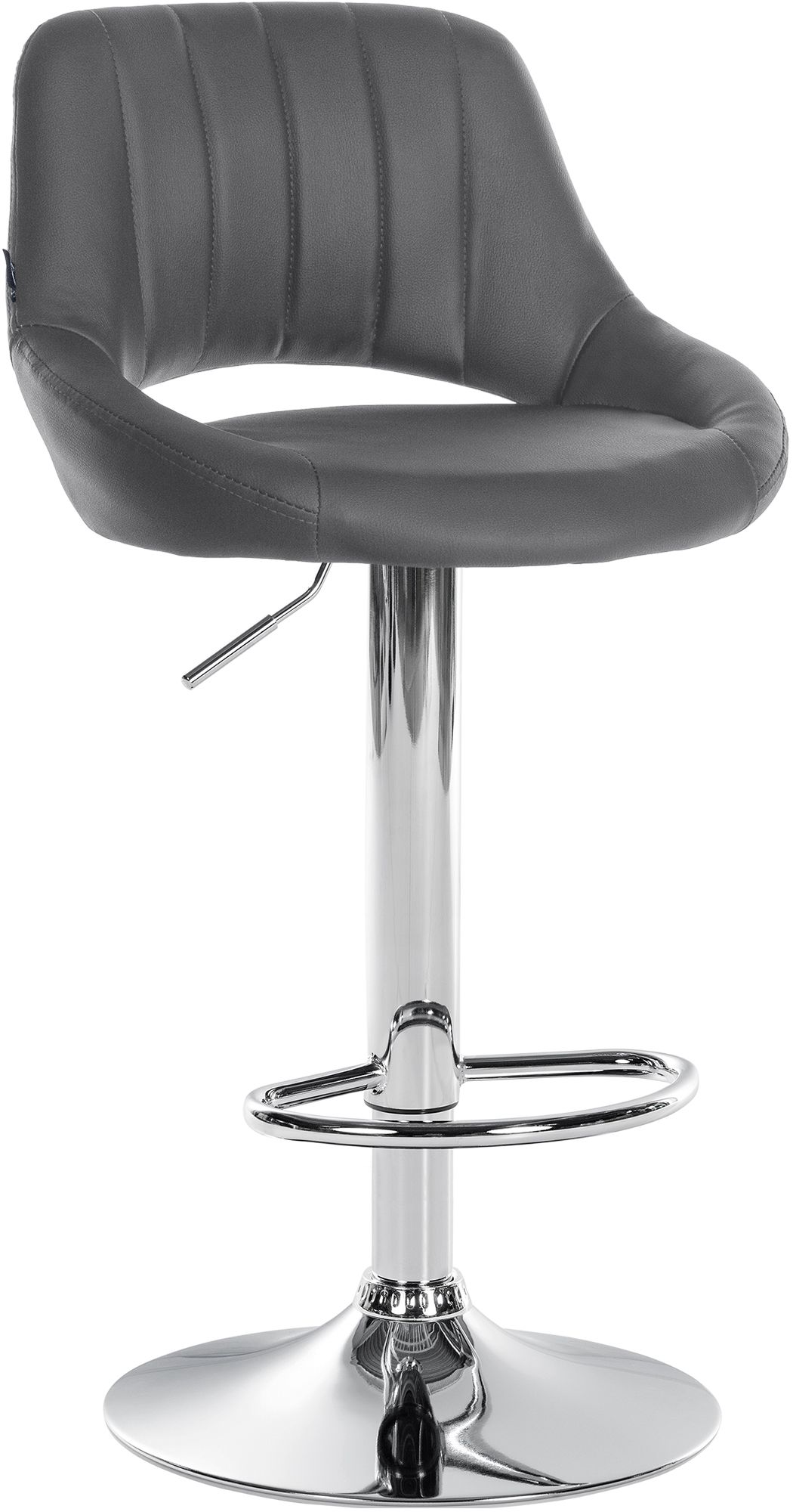 Tabouret De Bar Milet Simili Cuir Chromé Gris