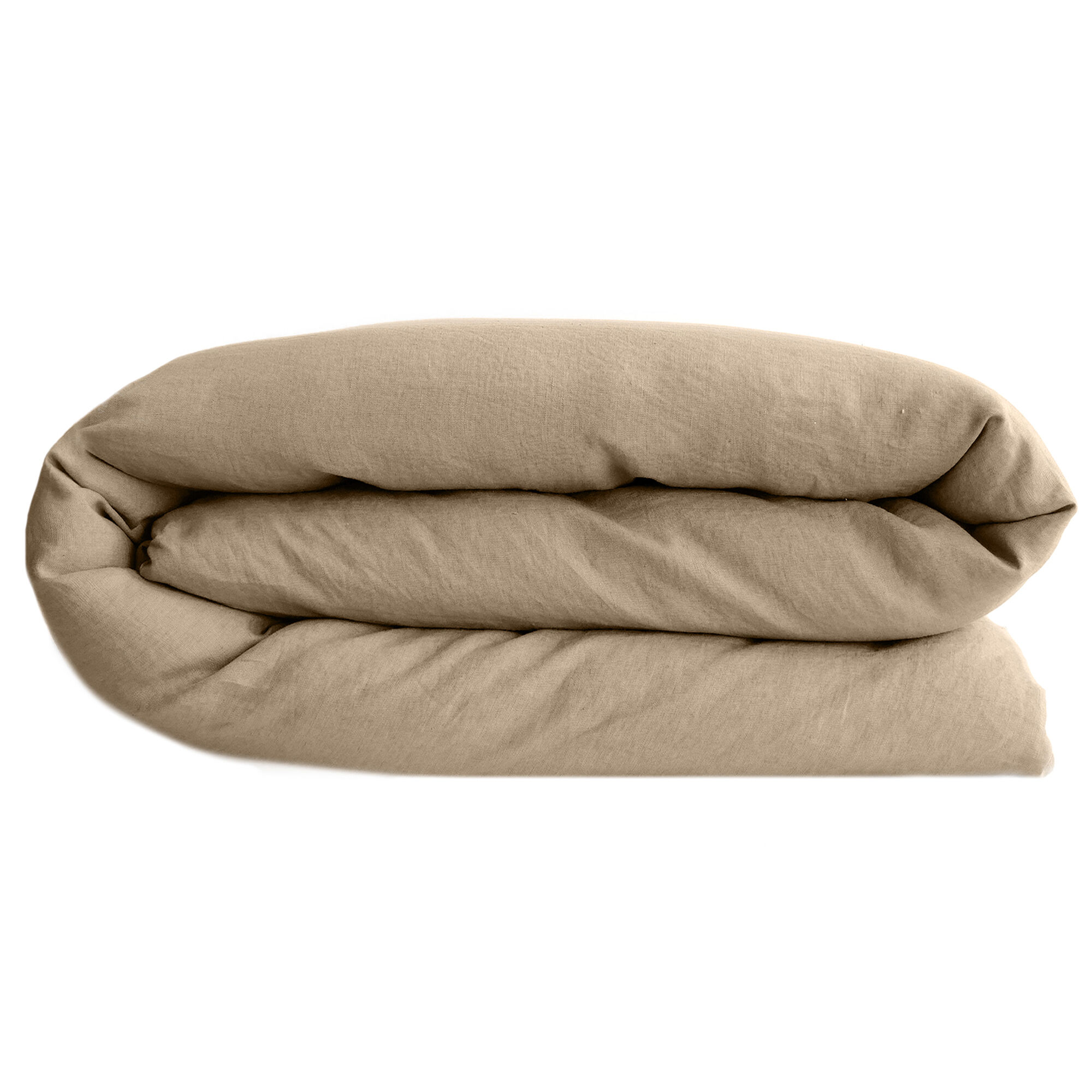 Housse De Couette Lin Et Coton 280x240 Cm Collection Opera Marron Camel