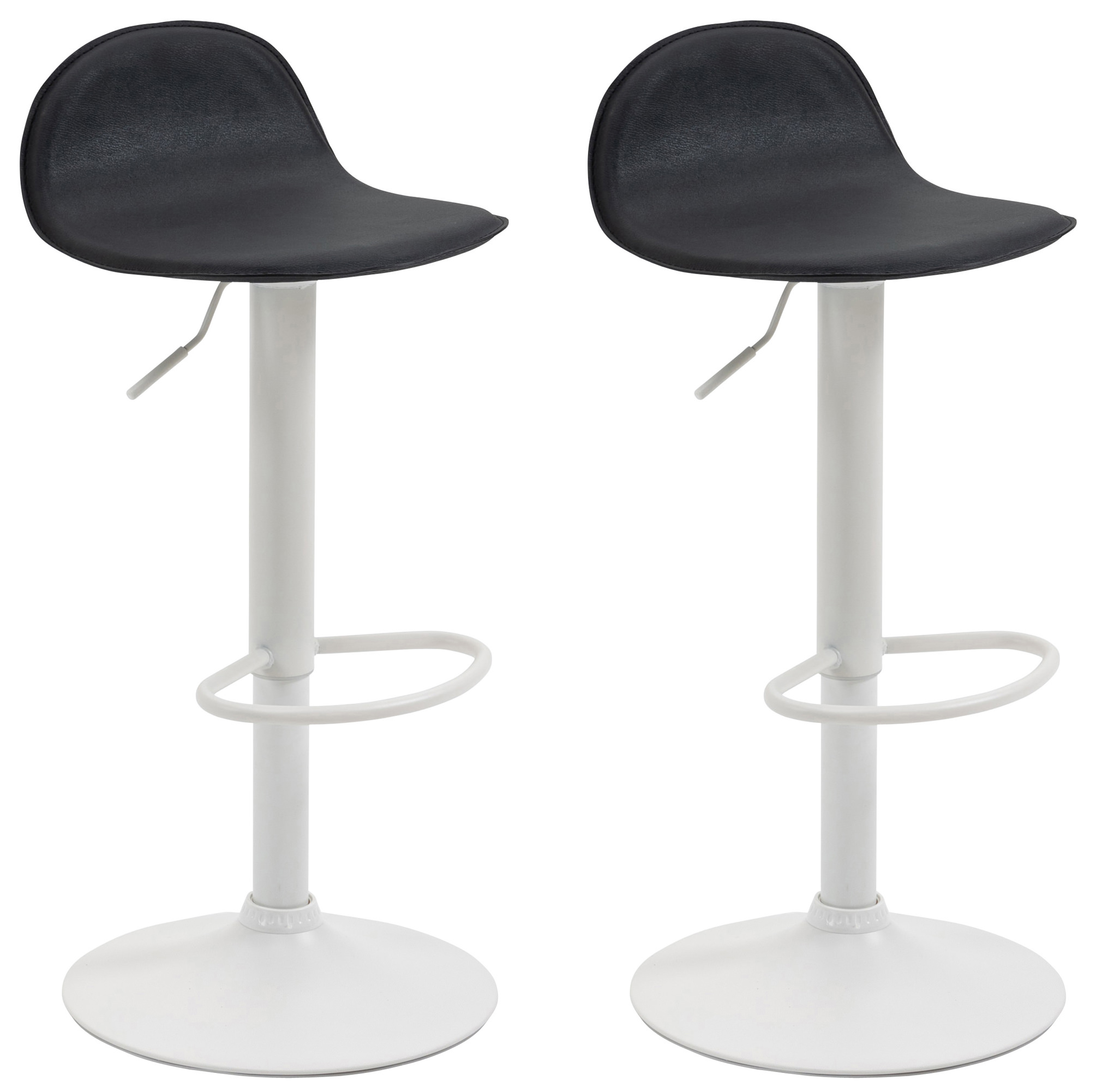 Lot De 2 Tabourets De Bar Lana V2 Blanc Noir