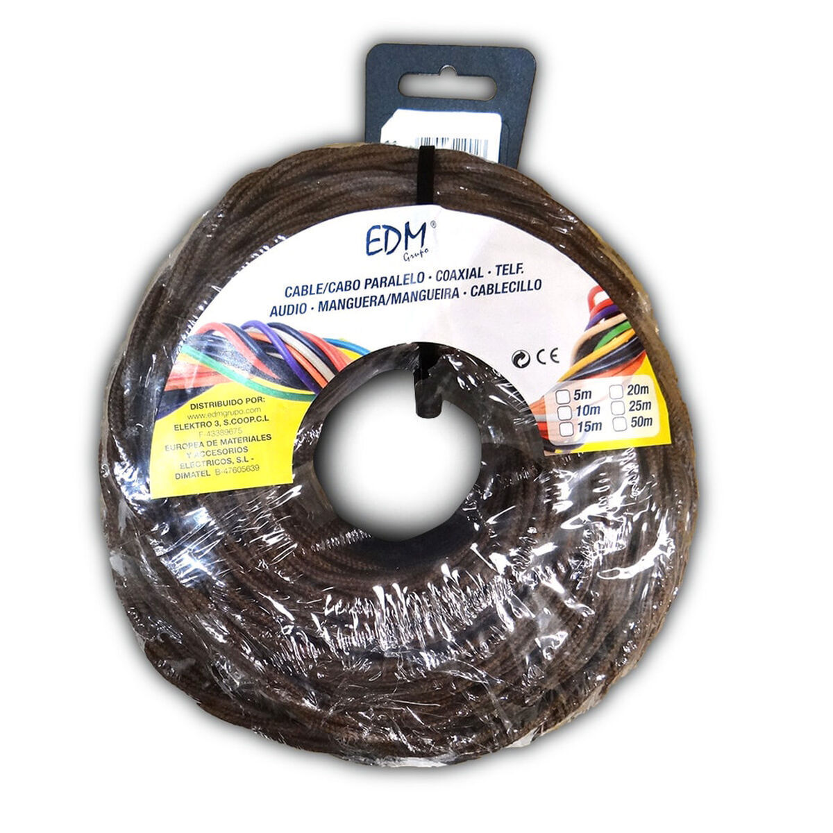 Câble D'interface Parallèle Edm 11993 Marron 25 M 3 X 1,5 Mm