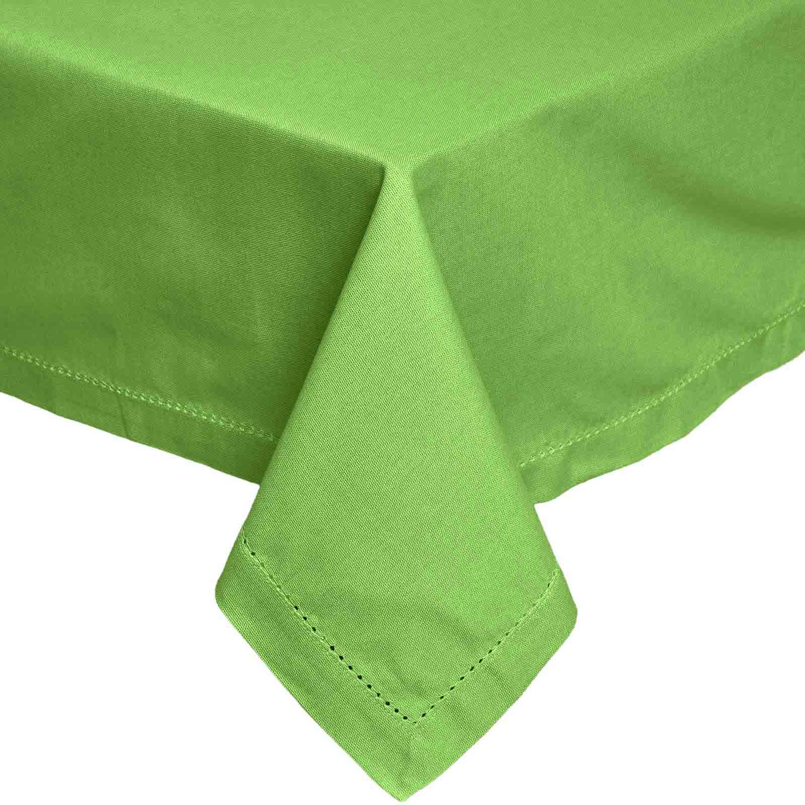 Nappe De Table Rectangulaire En Coton Unie Citron Vert - 137x178cm - Homescapes