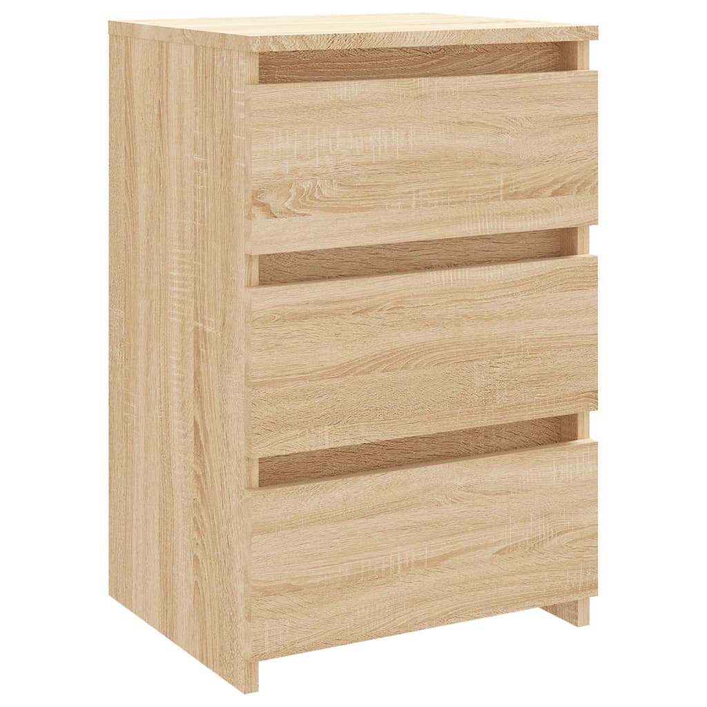 Table De Chevet Avec 3 Tiroirs 40 X 35 X 62,5 Cm Bois D'ingénierie Dec033844