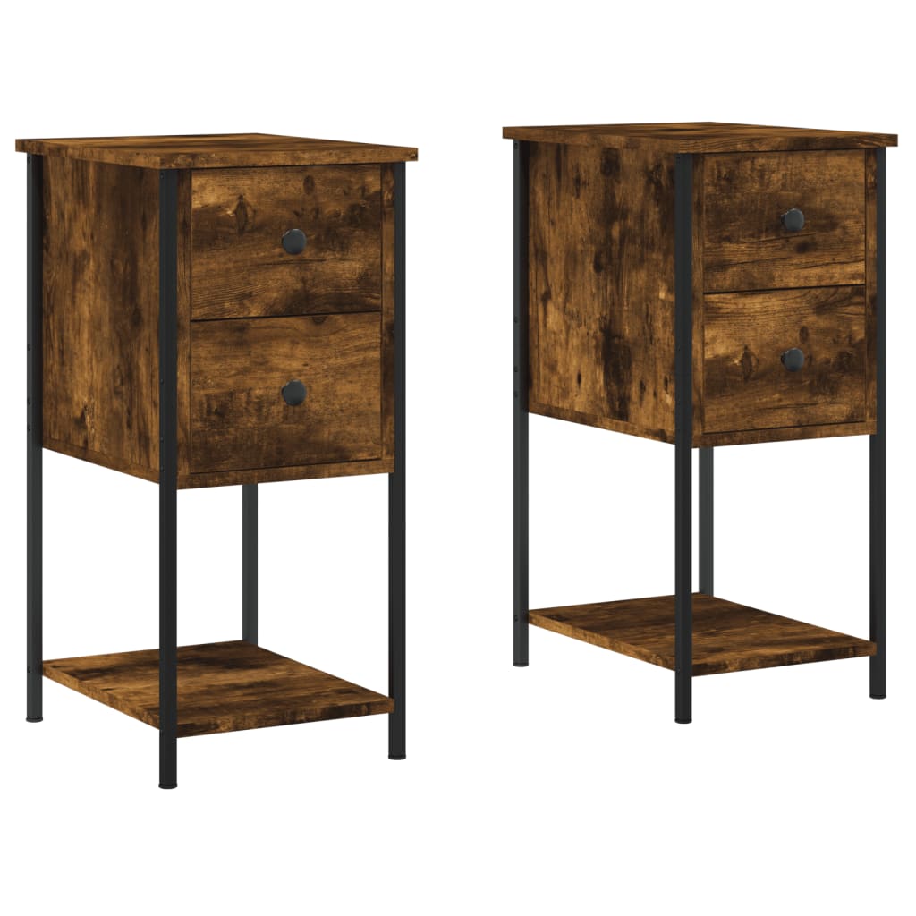 Lot De 2 Tables De Chevet Avec Tiroirs Et Étagère 32 X 42 X Dec035060