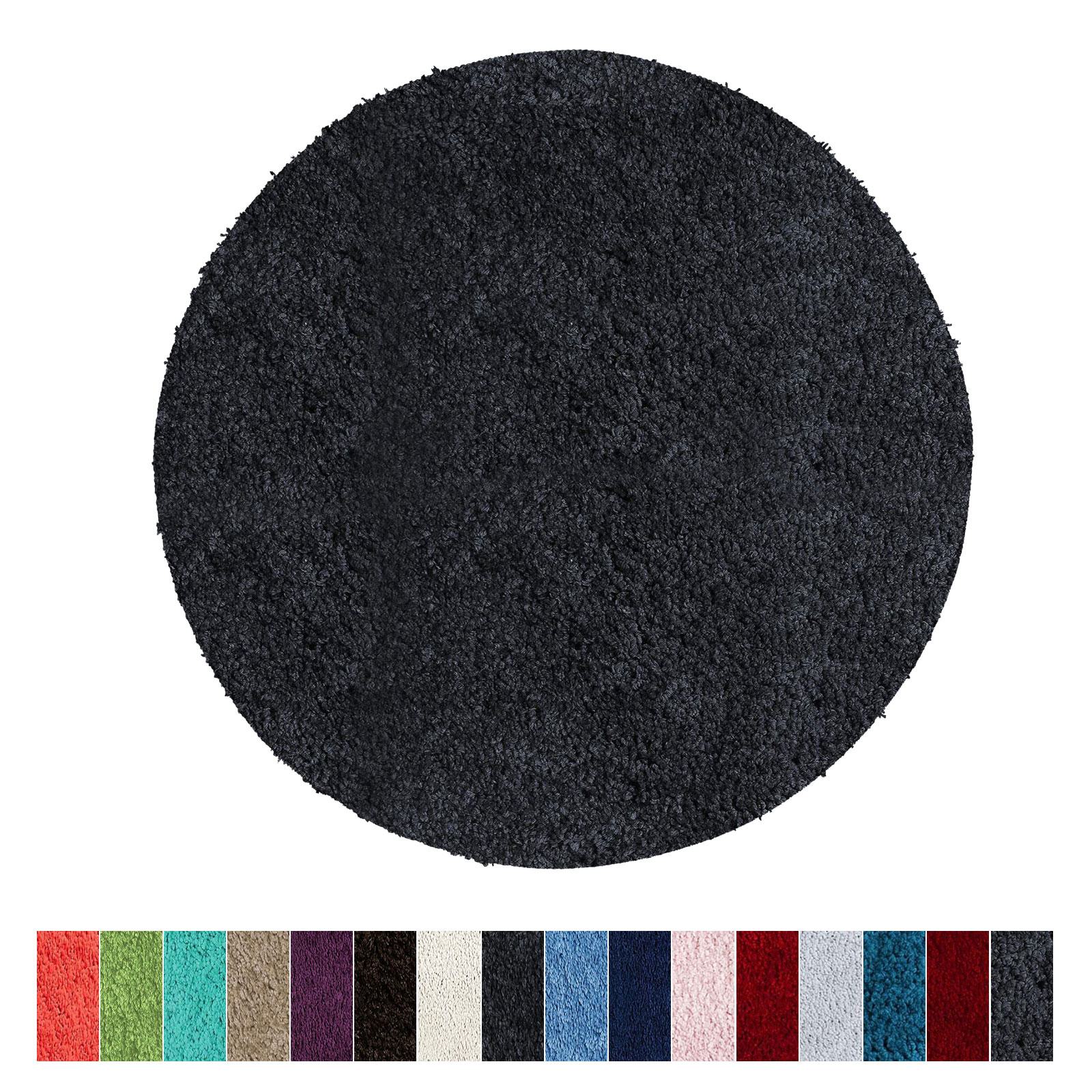 Tapis De Bain Sky Soft Noir 95 Cm De Diamètre