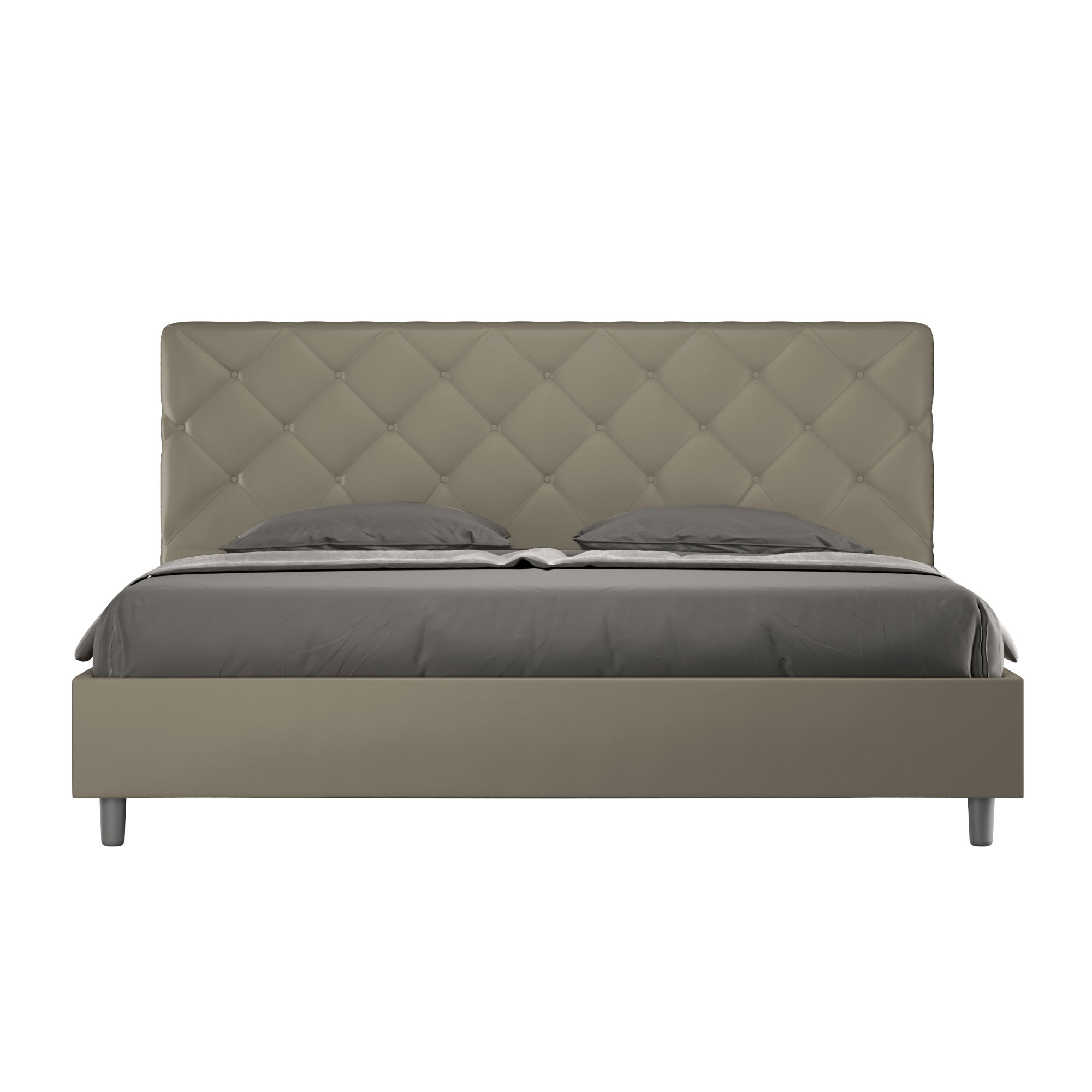 Lit Sans Sommier Rembourré 180x210 Similicuir Cappuccino Priya