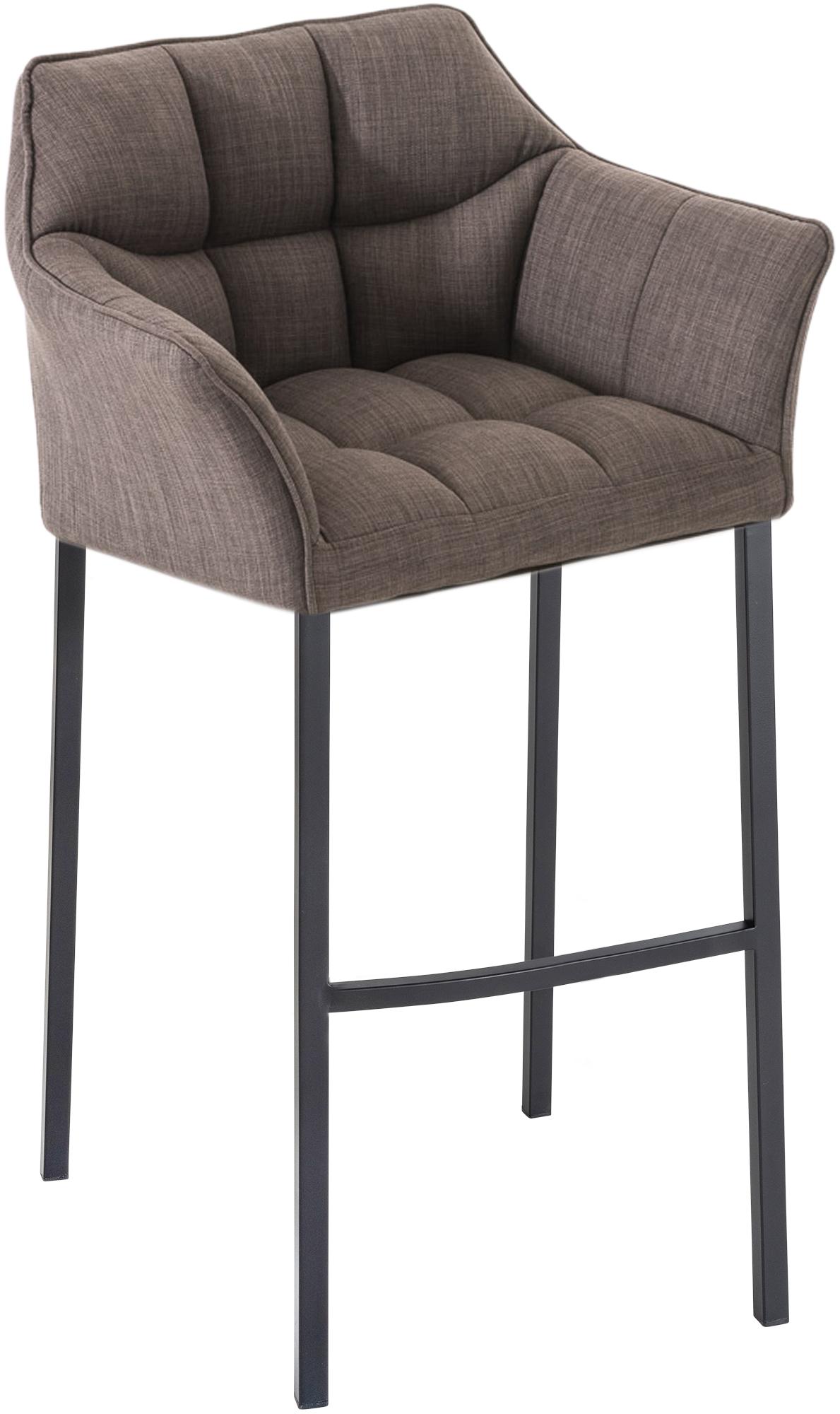 Tabouret De Bar Damaso B En Tissu Avec Structure À 4 Pieds Gris