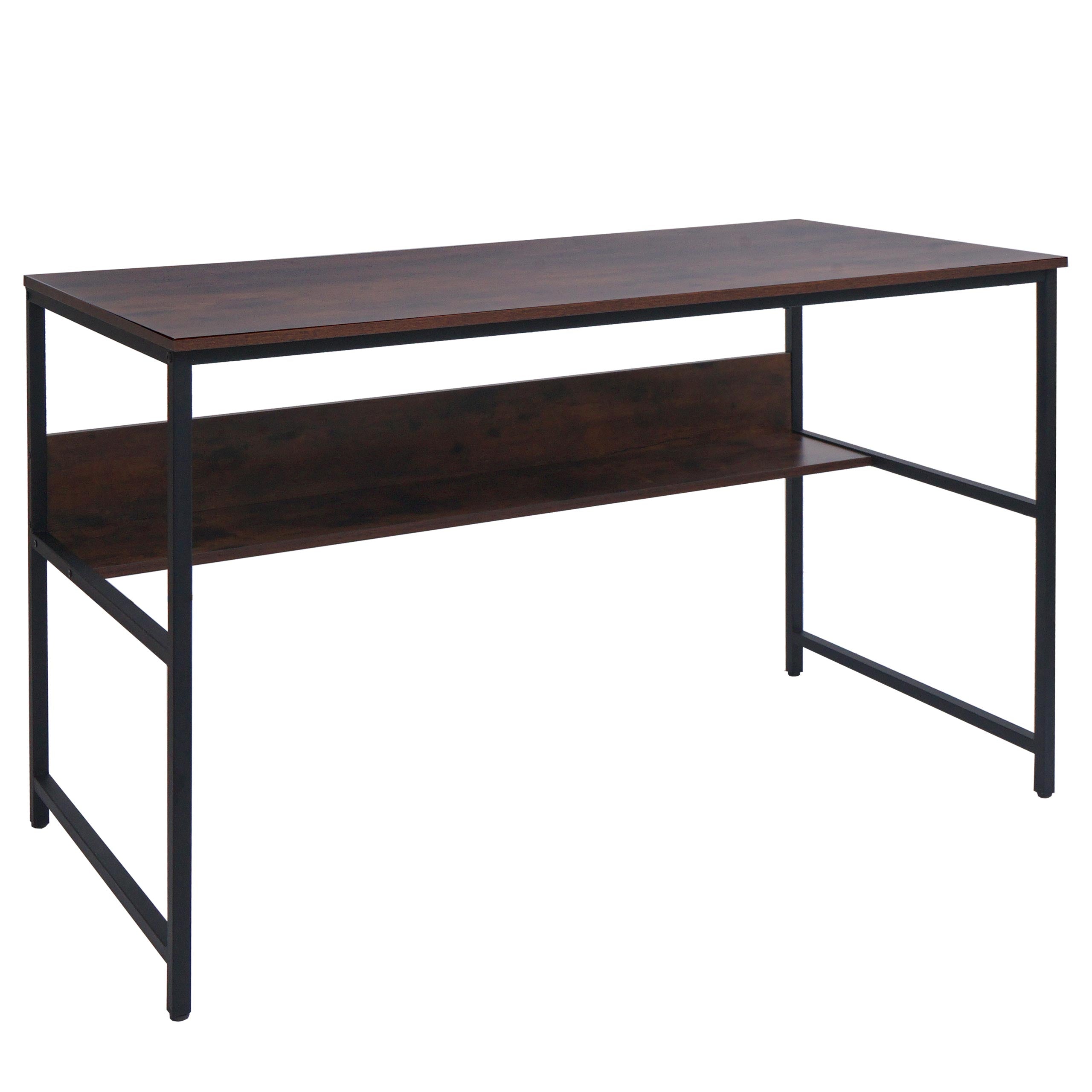 Bureau Table D'ordinateur Espace De Rangement Sous Le Plateau De Table 120x60 Cm En 04_0006062