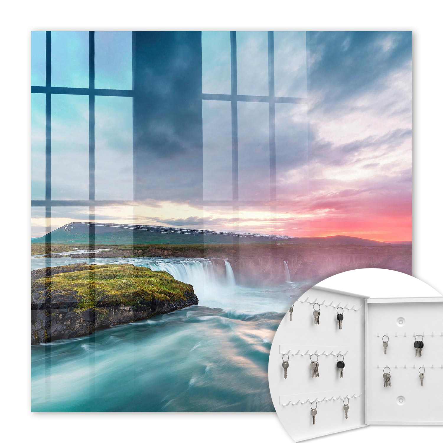 Armoire À Clés - (30 Cm X 30 Cm) - Boîte À Clés Murale - Coffret De Rangement Pour Clés - Couleur Blanche - Ouverture Vers La Gauche - Pour Maison Et Bureau - La Puissance De La Nature