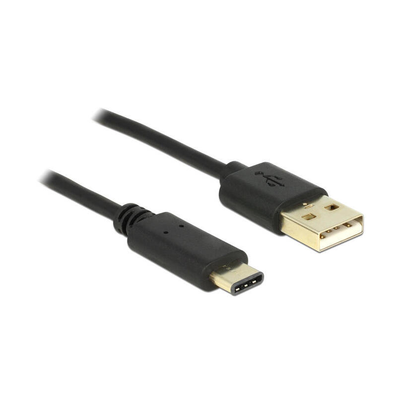 Cable Usb 2.0 Vers Usb C Delock 2 M, Usb 2.0-a/usb 2.0-c, Noir