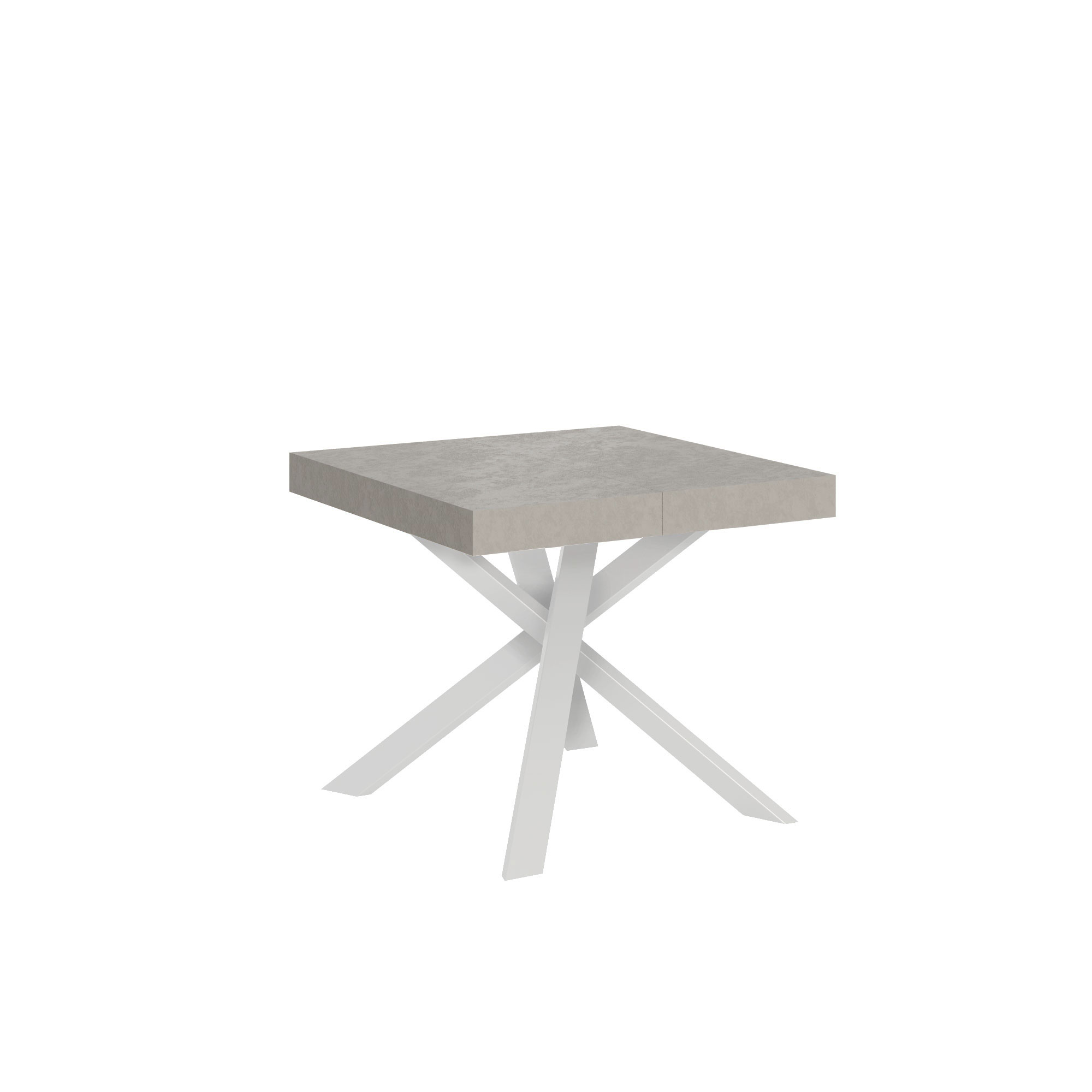 Table Extensible 90/194x90 Cm Clerk Pieds Blancs Cachemire