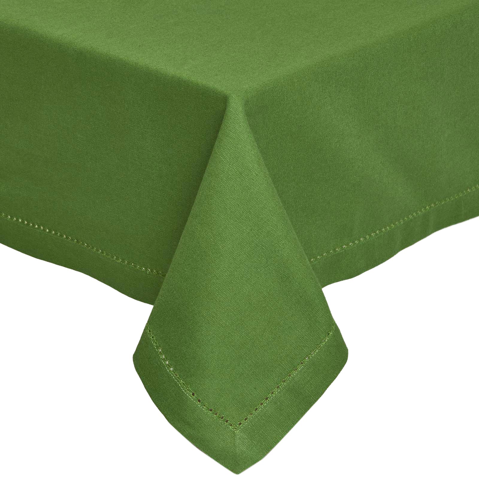 Nappe De Table Carrée En Coton Unie Vert Foncé - 137x137cm - Homescapes