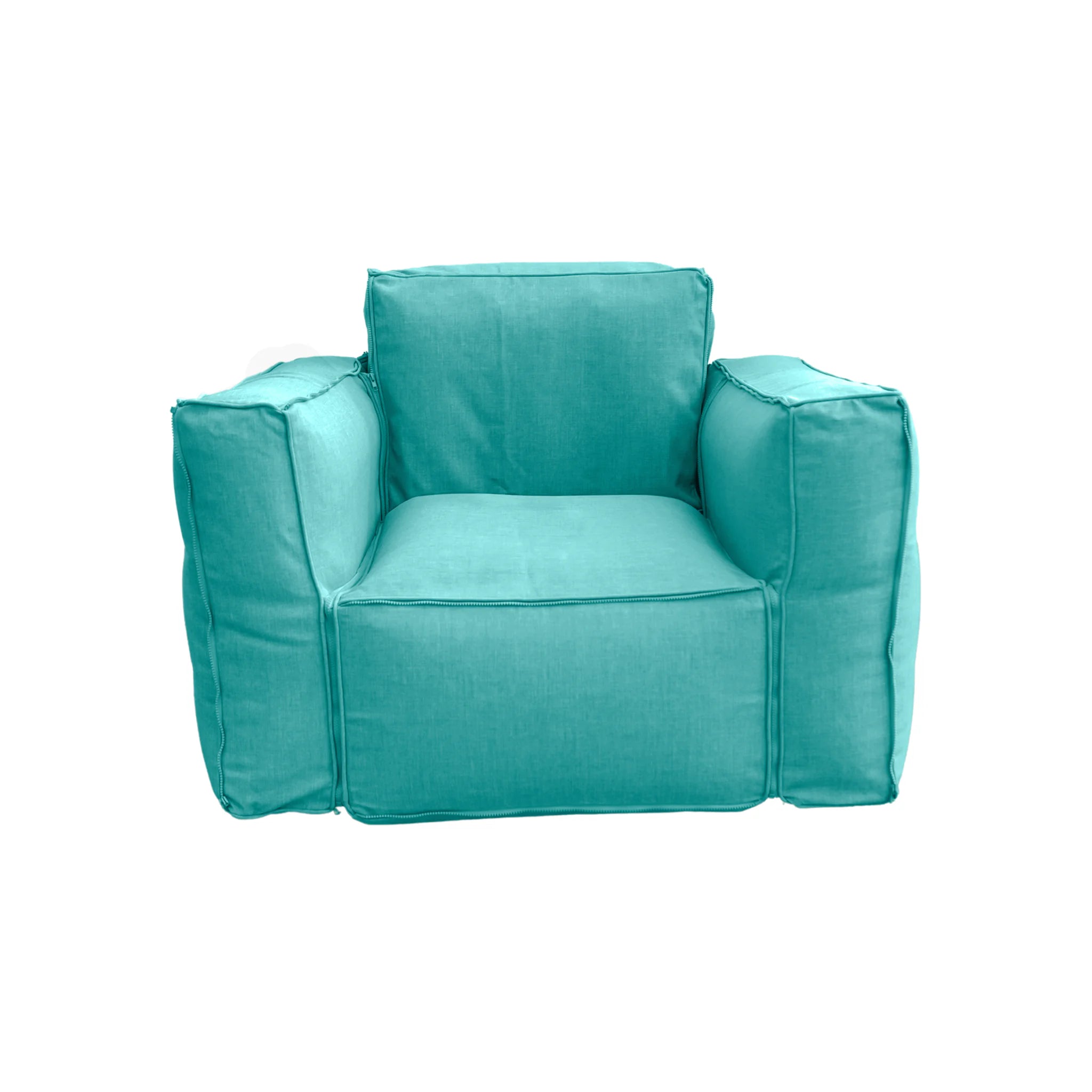 Fauteuil Modulable De Jardin 90x75 Bleu Caraïbes - Tissu Olefin & Cœur Gonflable (pompe Incluse)