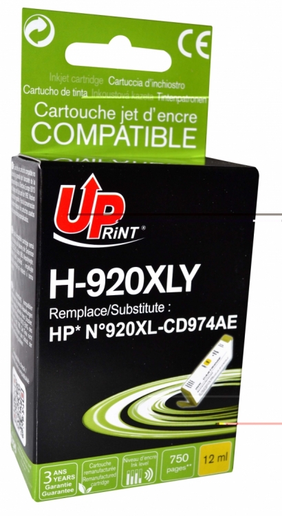Cartouche Encre Uprint Compatible Hp 920xl Jaune