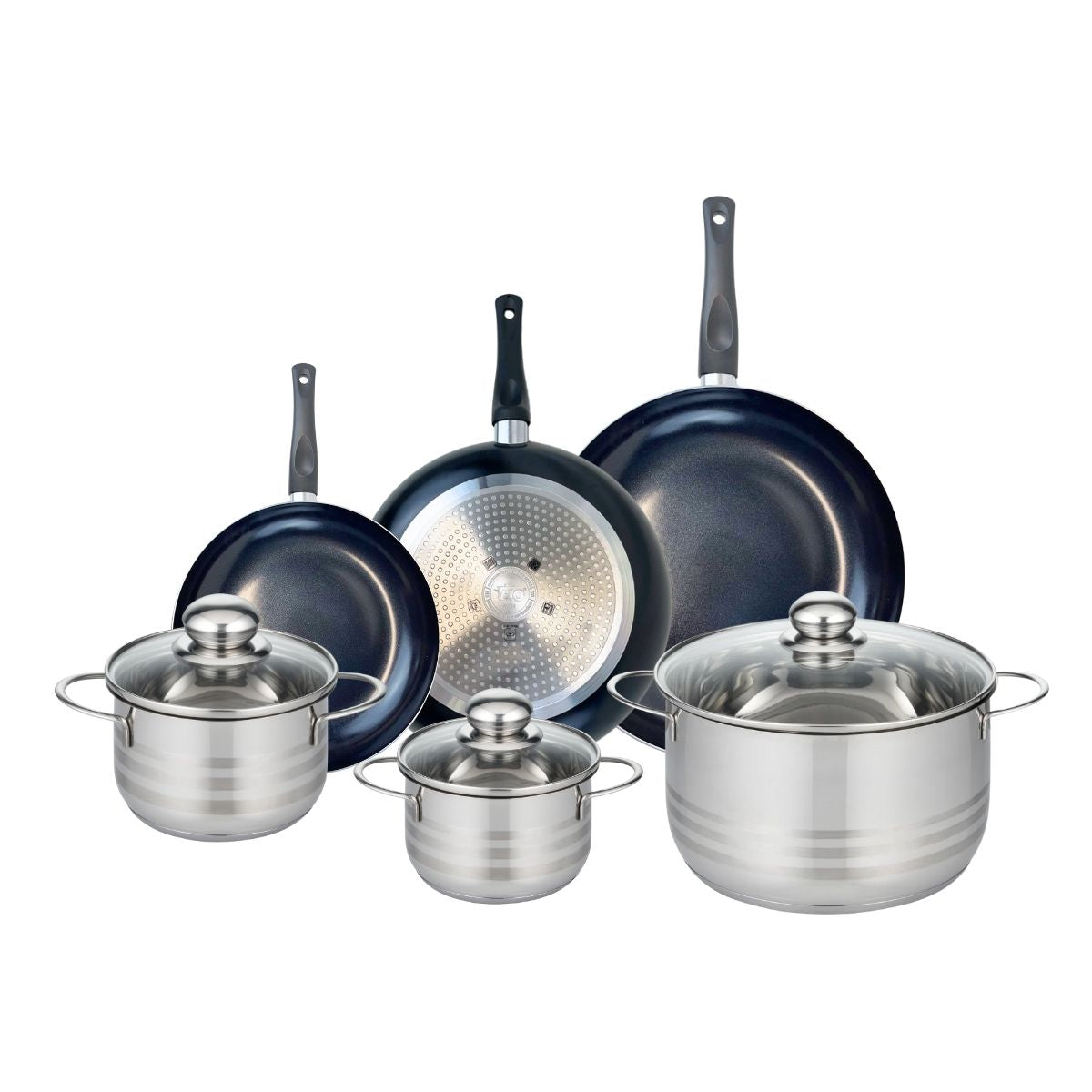 3 Poêles 20/24/28cm + 3 Faitouts 14/16/24cm Prima Brillant