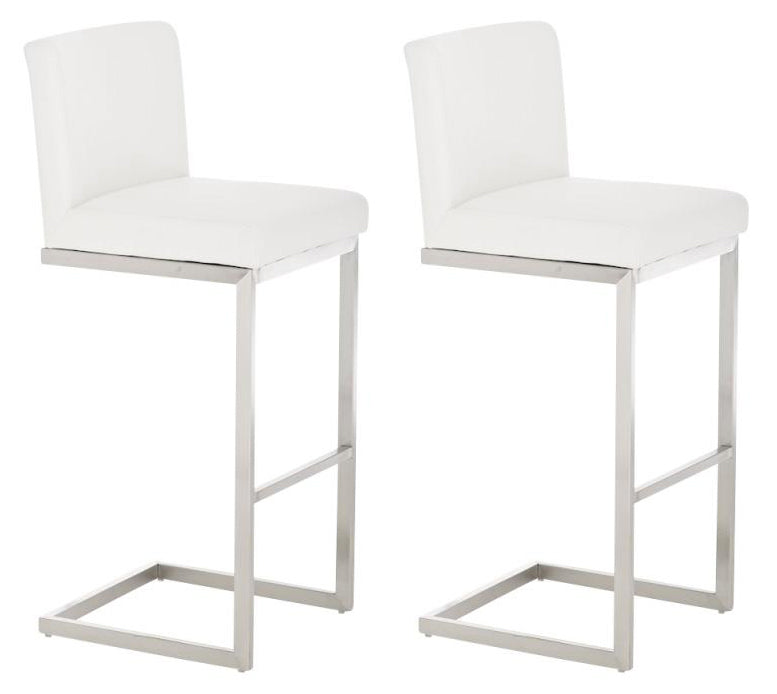 Lot De 2 Tabourets De Bar Design Moderne Support En Acier Inoxydable Assise En 10_0004385