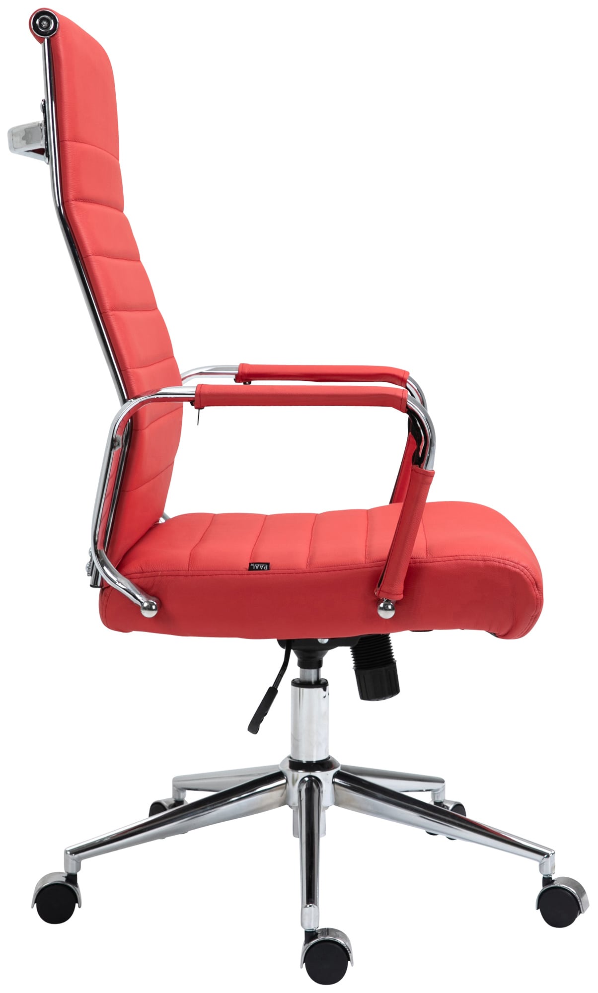Chaise De Bureau Columbus En Cuir Véritable Rouge